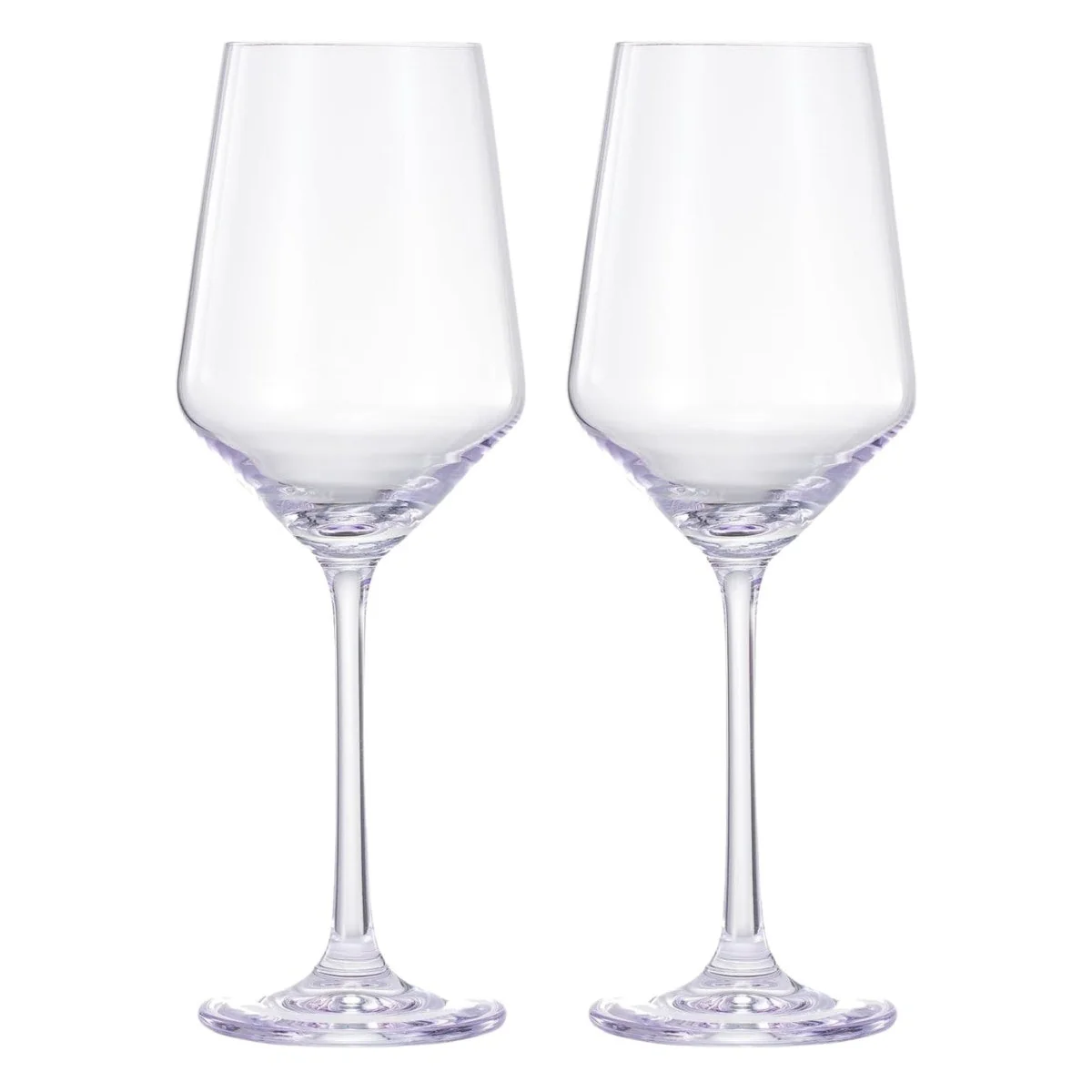 Lavender Colored Crystal Wine Glasses Set of 2