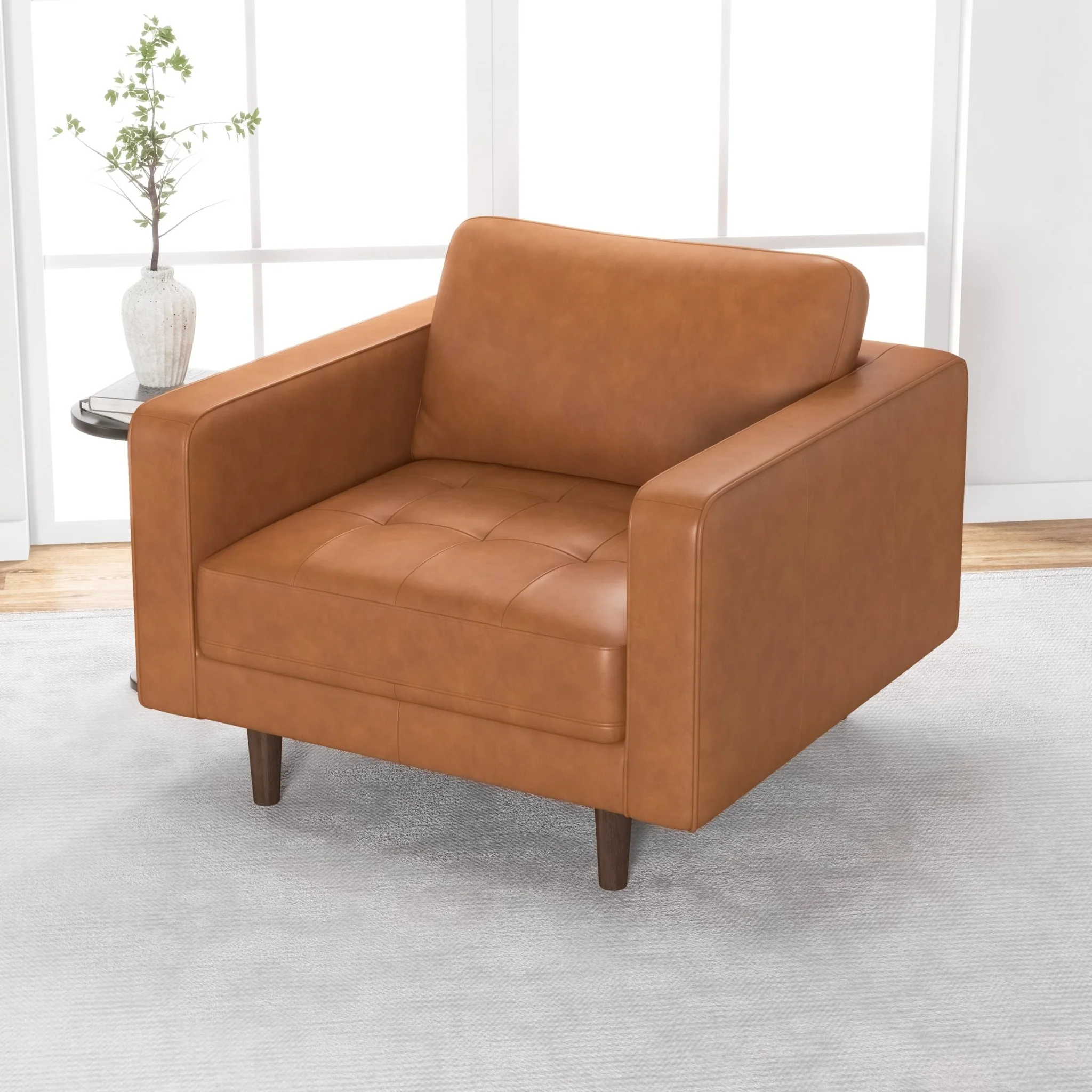 Leather Medium-Firm Lounge Chair - Image 4