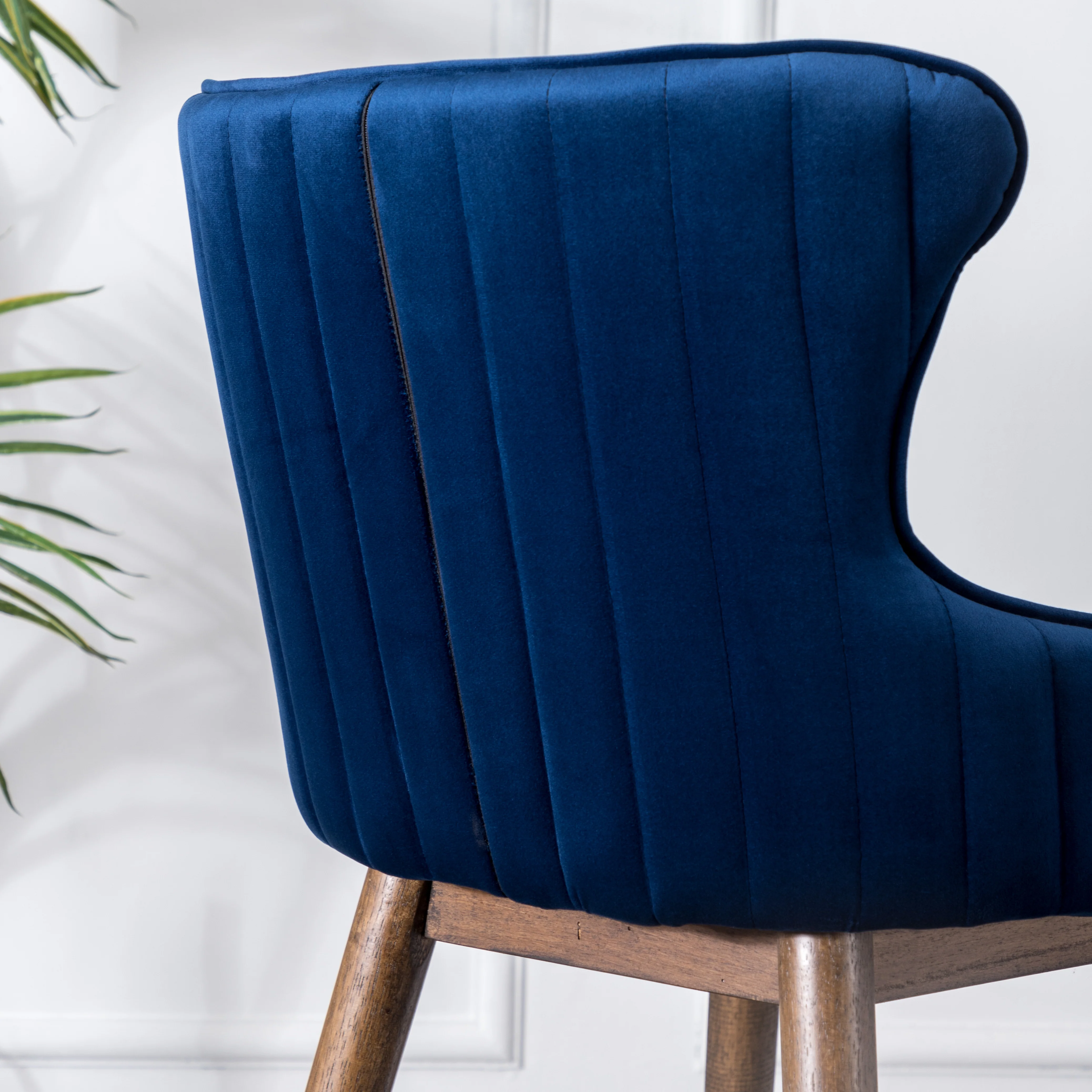 Leland Fabric Upholstered Wingback Bar Stools, Set of 2 - Image 6