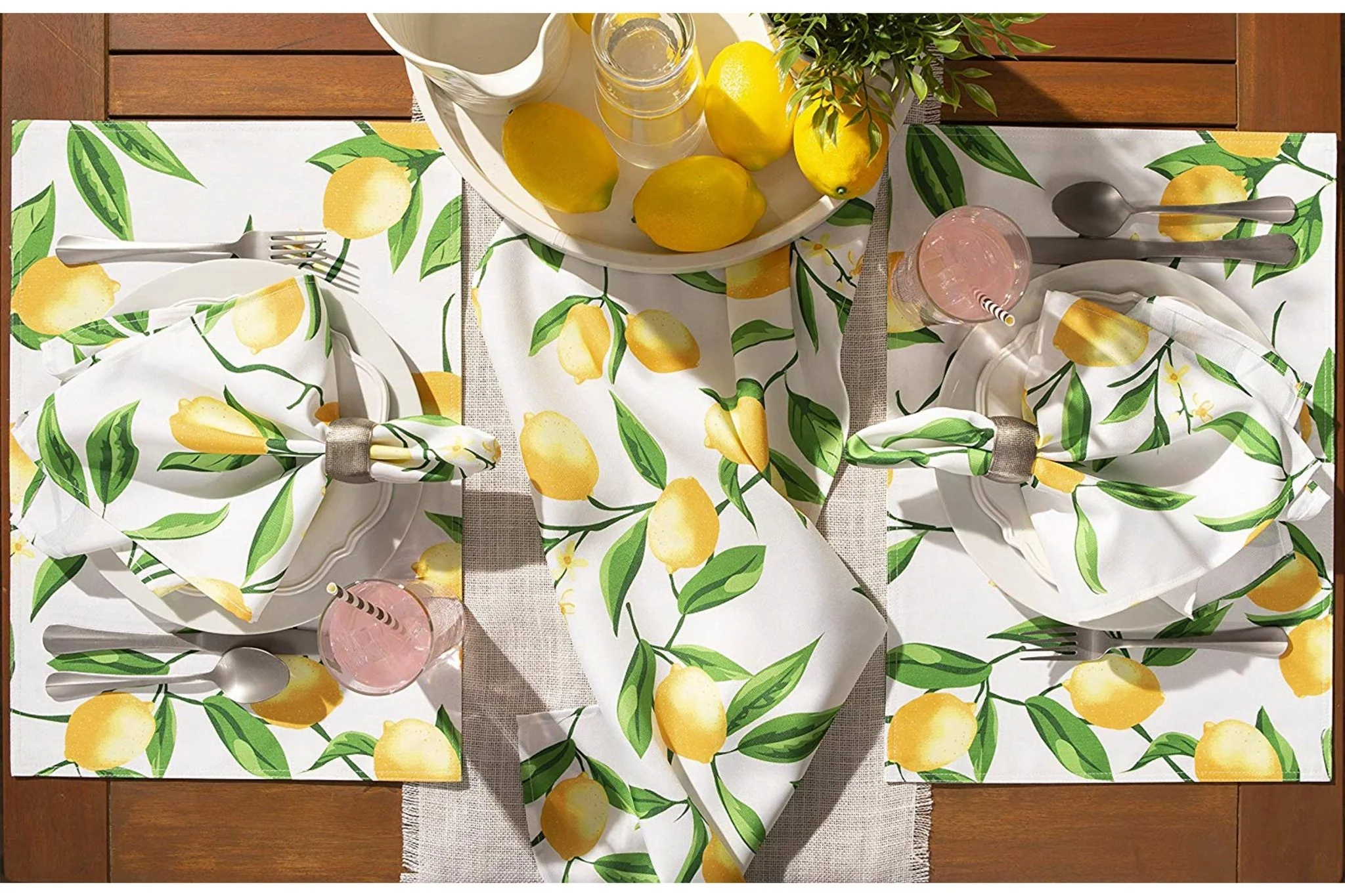 Lemon Bliss Print Outdoor Placemat, Set Of 6 - Image 7