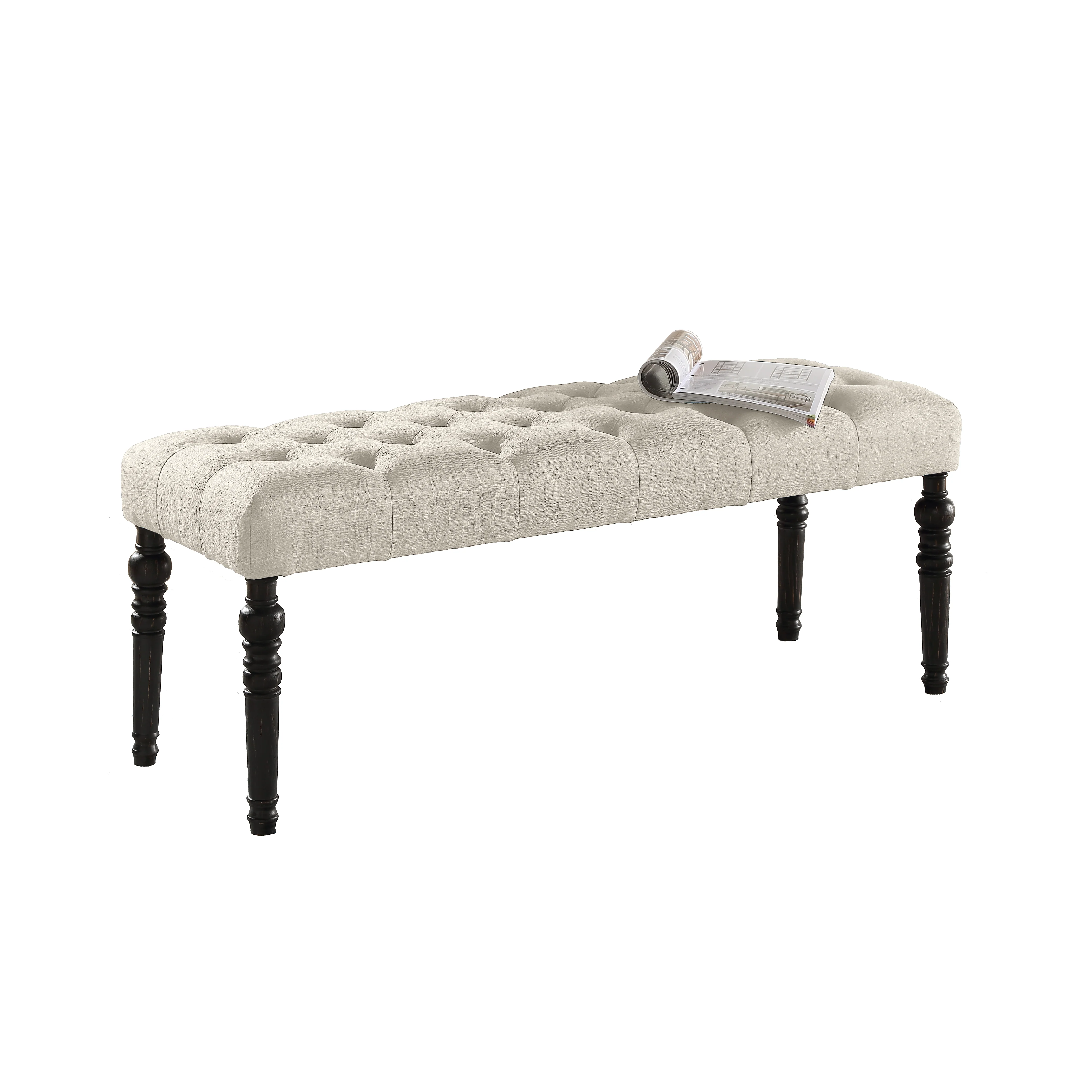 Levi Turned-Leg Dining Set with Table, 4 Chairs and Bench - Image 10