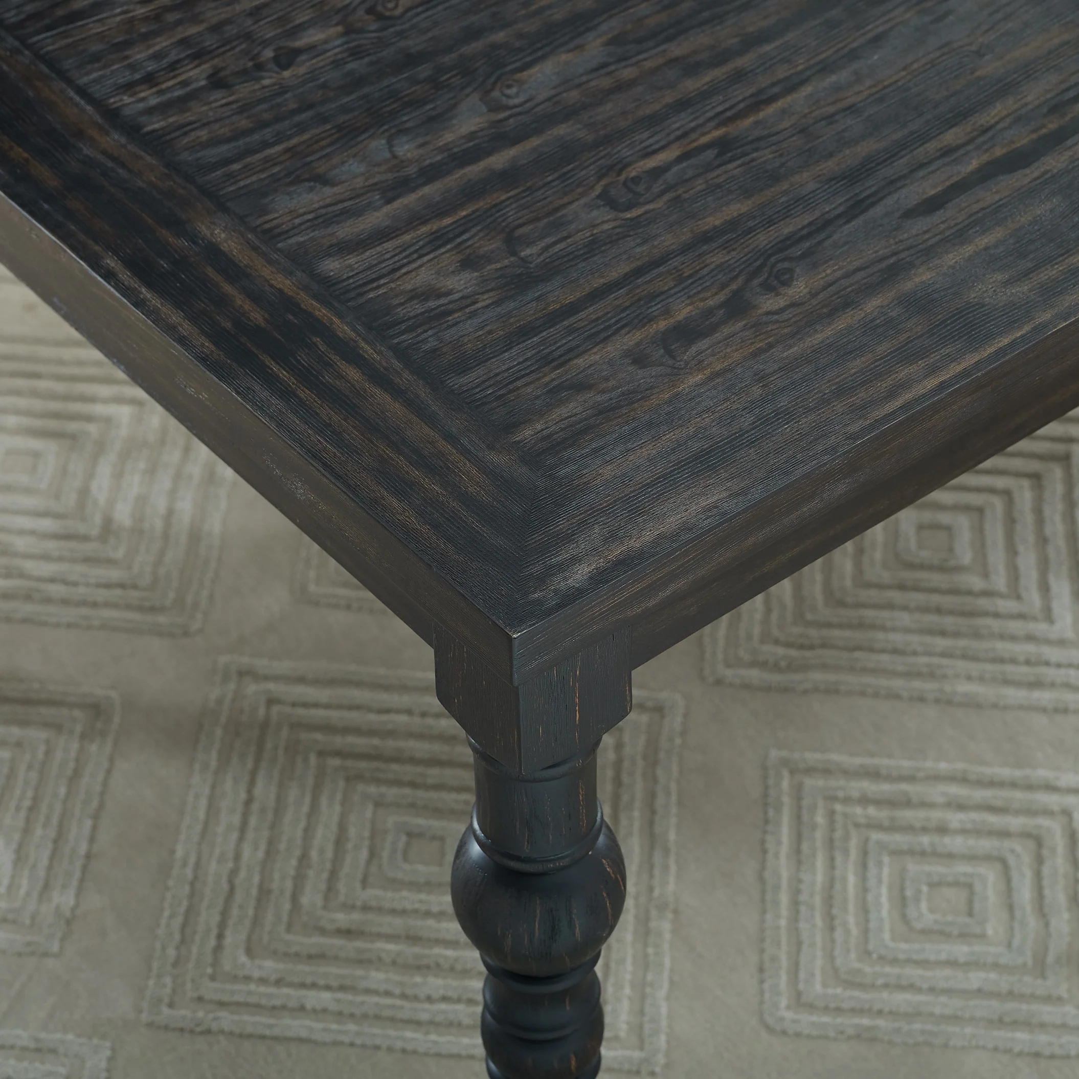 Levi Turned-Leg Dining Set with Table, 4 Chairs and Bench - Image 12