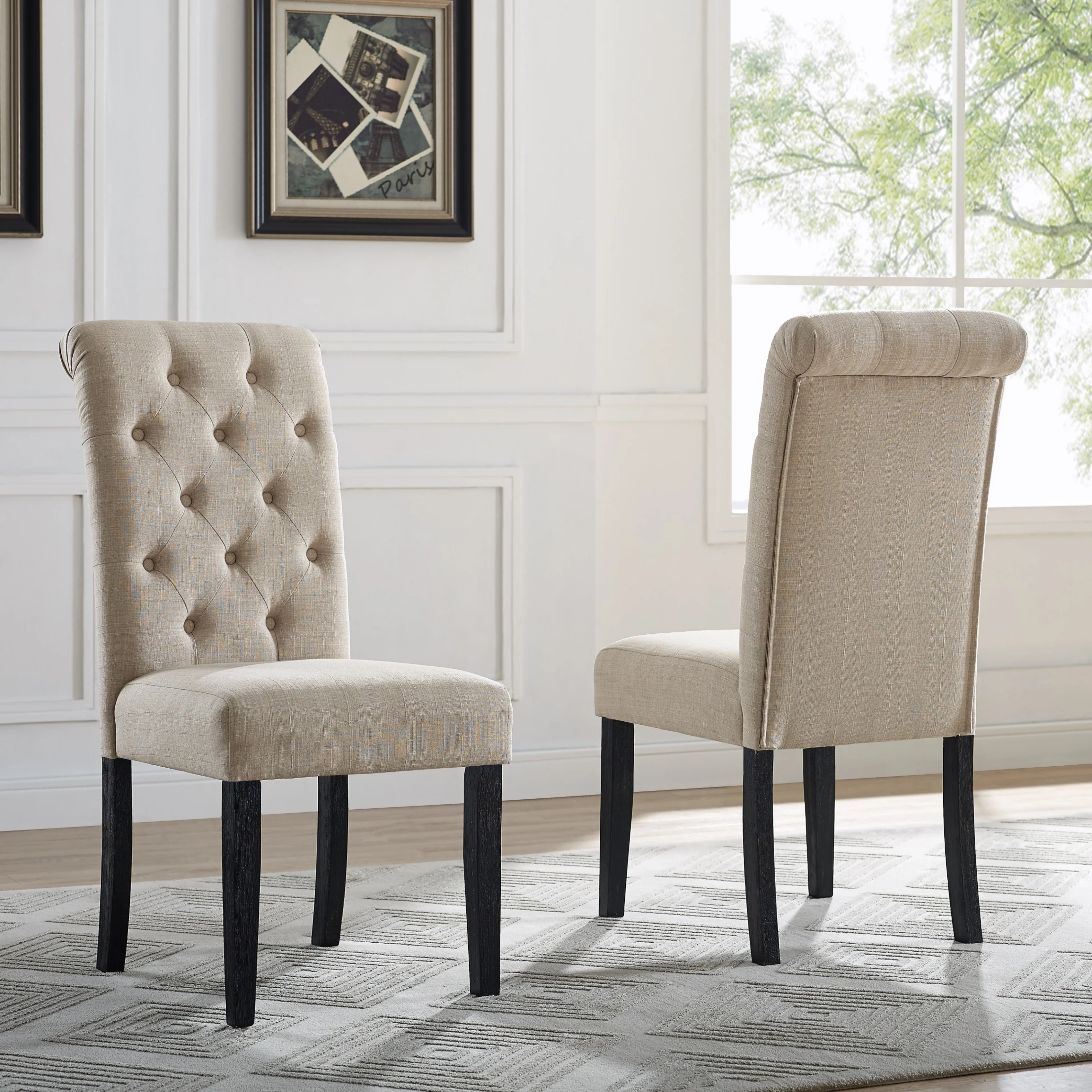Levi Turned-Leg Dining Set with Table, 4 Chairs and Bench - Image 6
