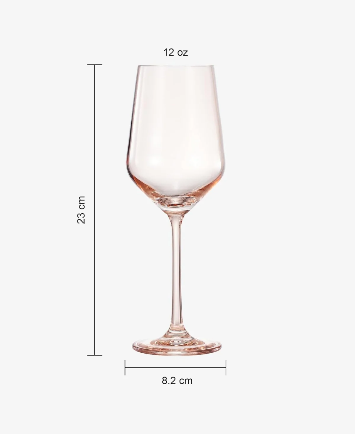Light Pink Colored Crystal Wine Glasses Set of 2 - Image 4