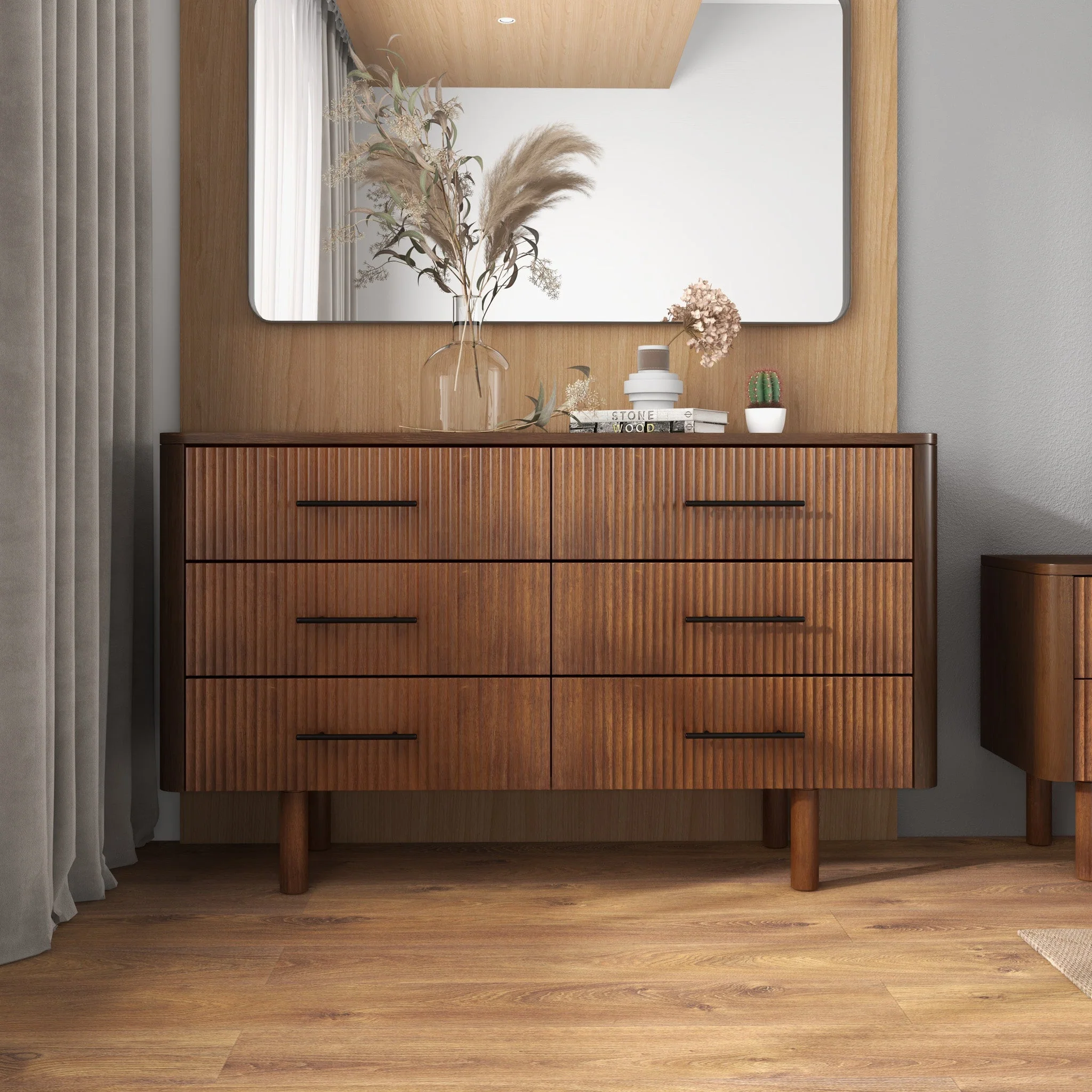 Logan Mid Century Modern Walnut Dresser - Image 14
