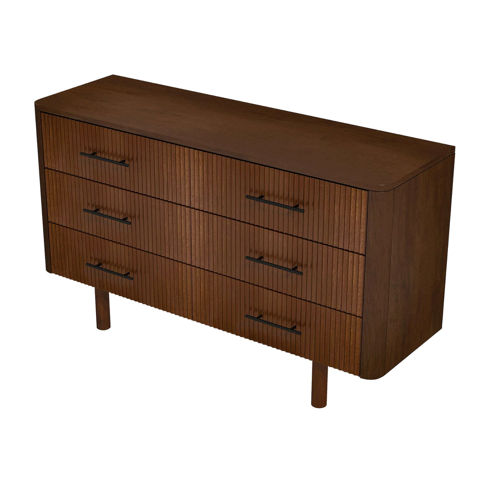Logan Mid Century Modern Walnut Dresser - Image 4