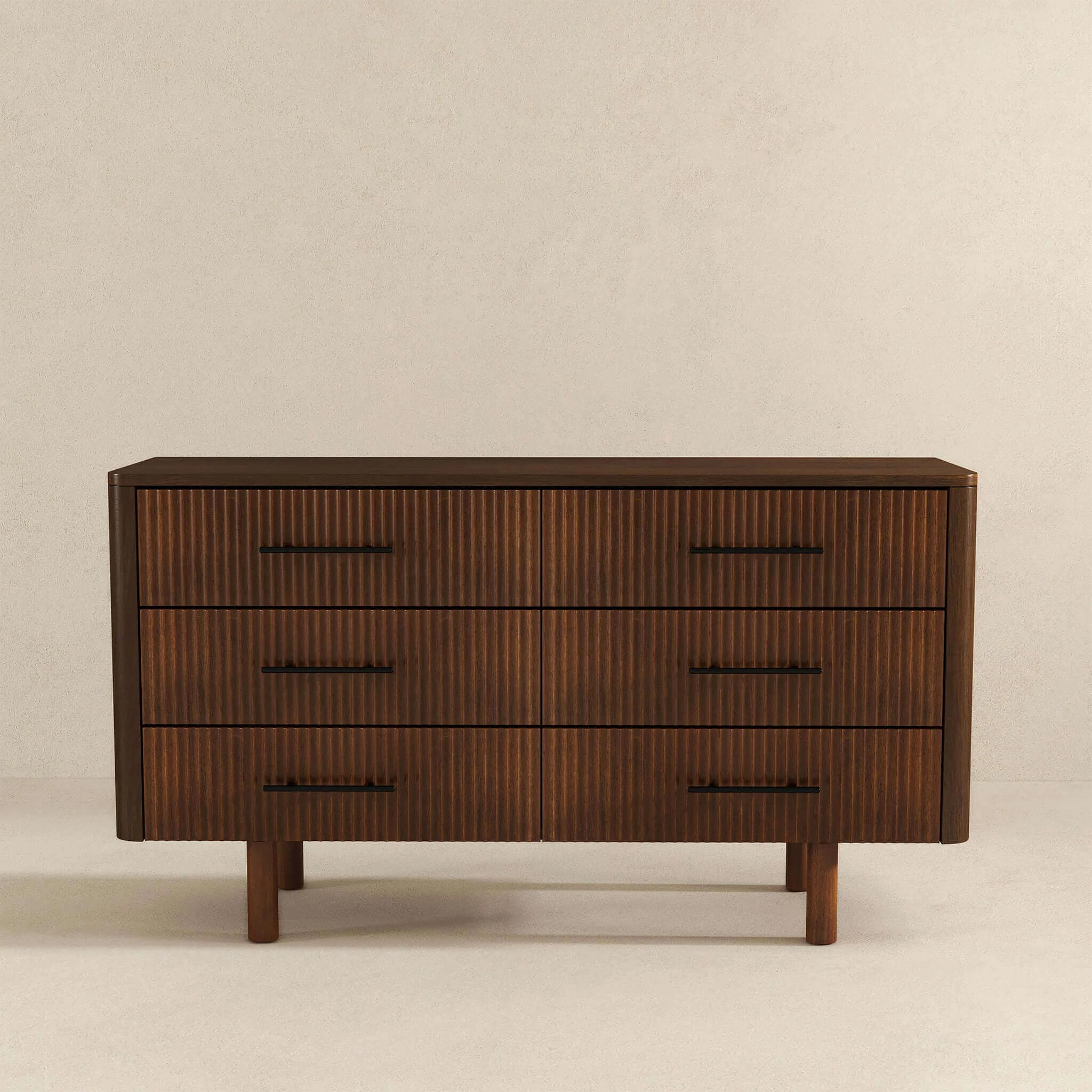 Logan Mid Century Modern Walnut Dresser - Image 5