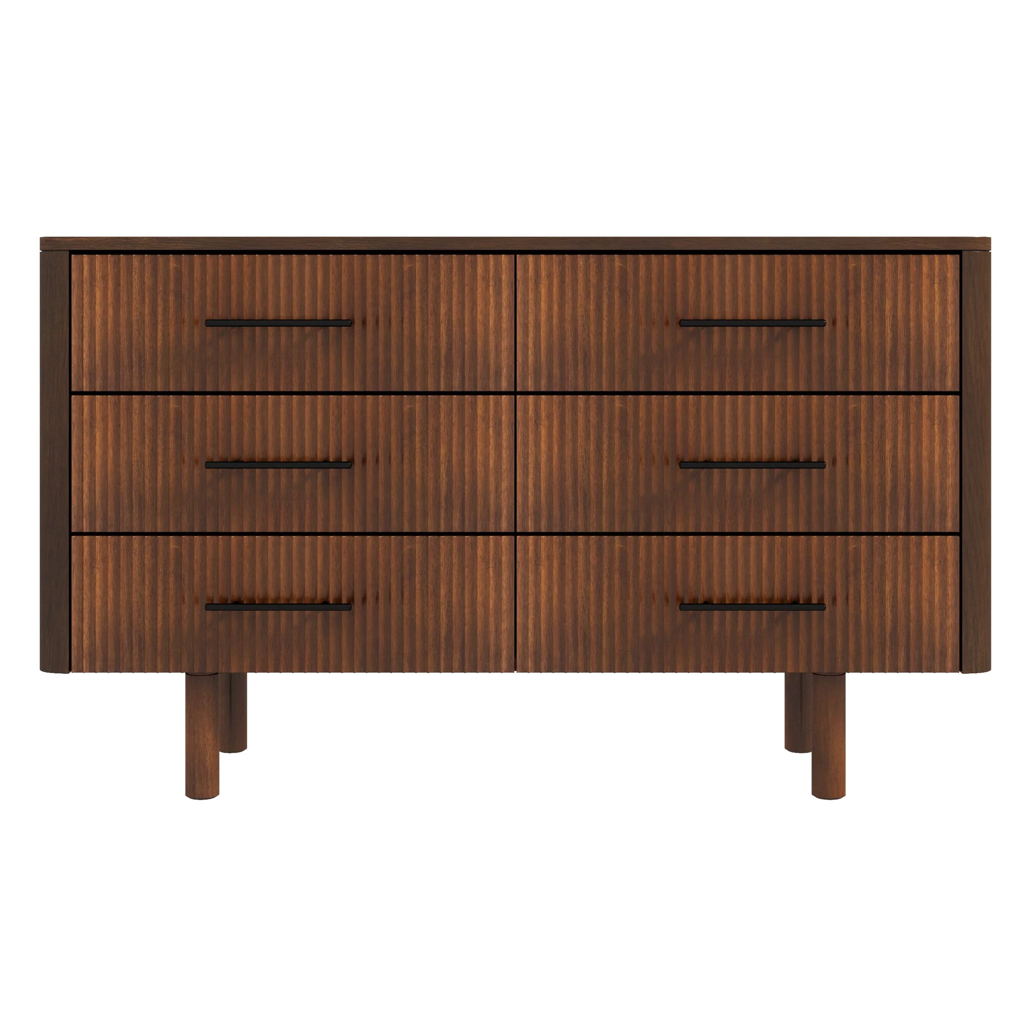 Logan Mid Century Modern Walnut Dresser - Image 6