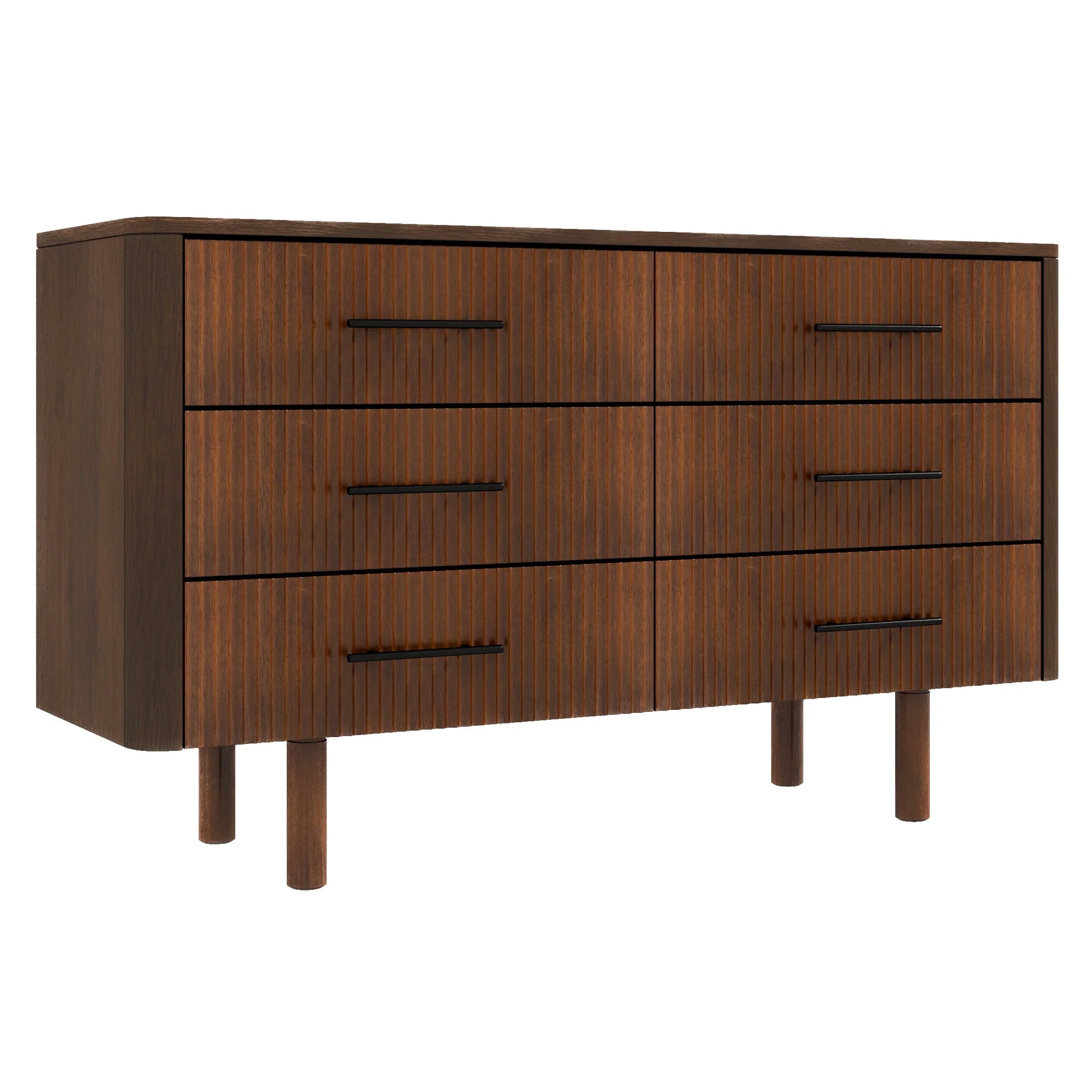 Logan Mid Century Modern Walnut Dresser - Image 7