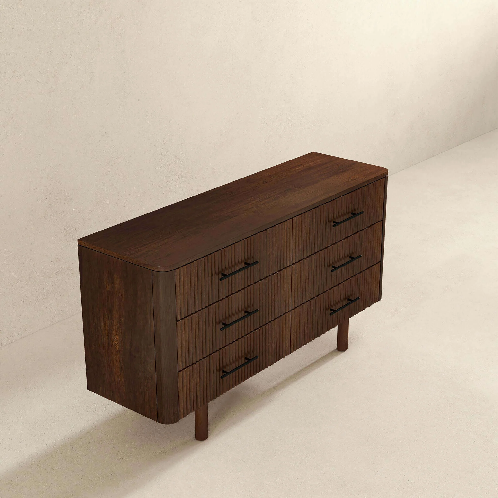 Logan Mid Century Modern Walnut Dresser - Image 8