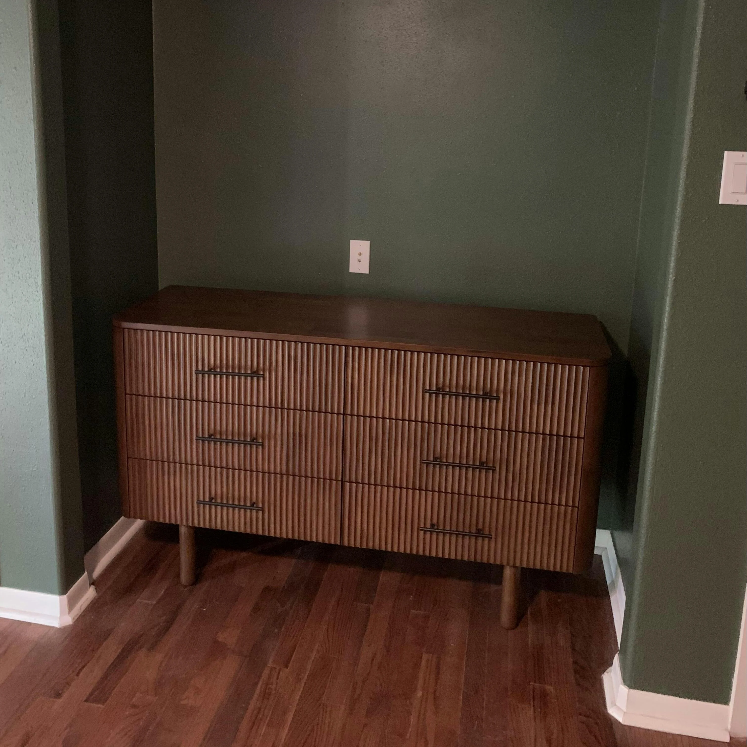 Logan Mid Century Modern Walnut Dresser - Image 9