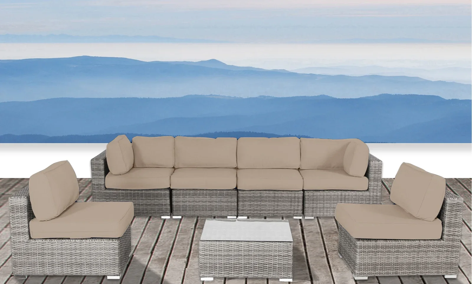 Luxury All-Weather Wicker Outdoor Patio Sofa Set - Image 5