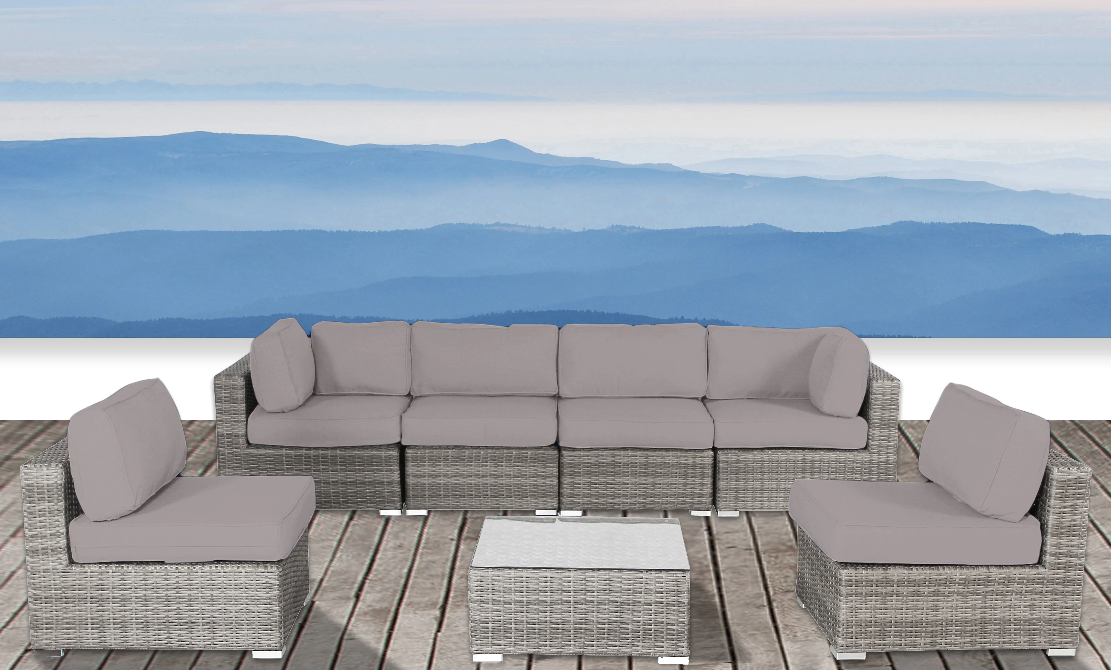 Luxury All-Weather Wicker Outdoor Patio Sofa Set - Image 9