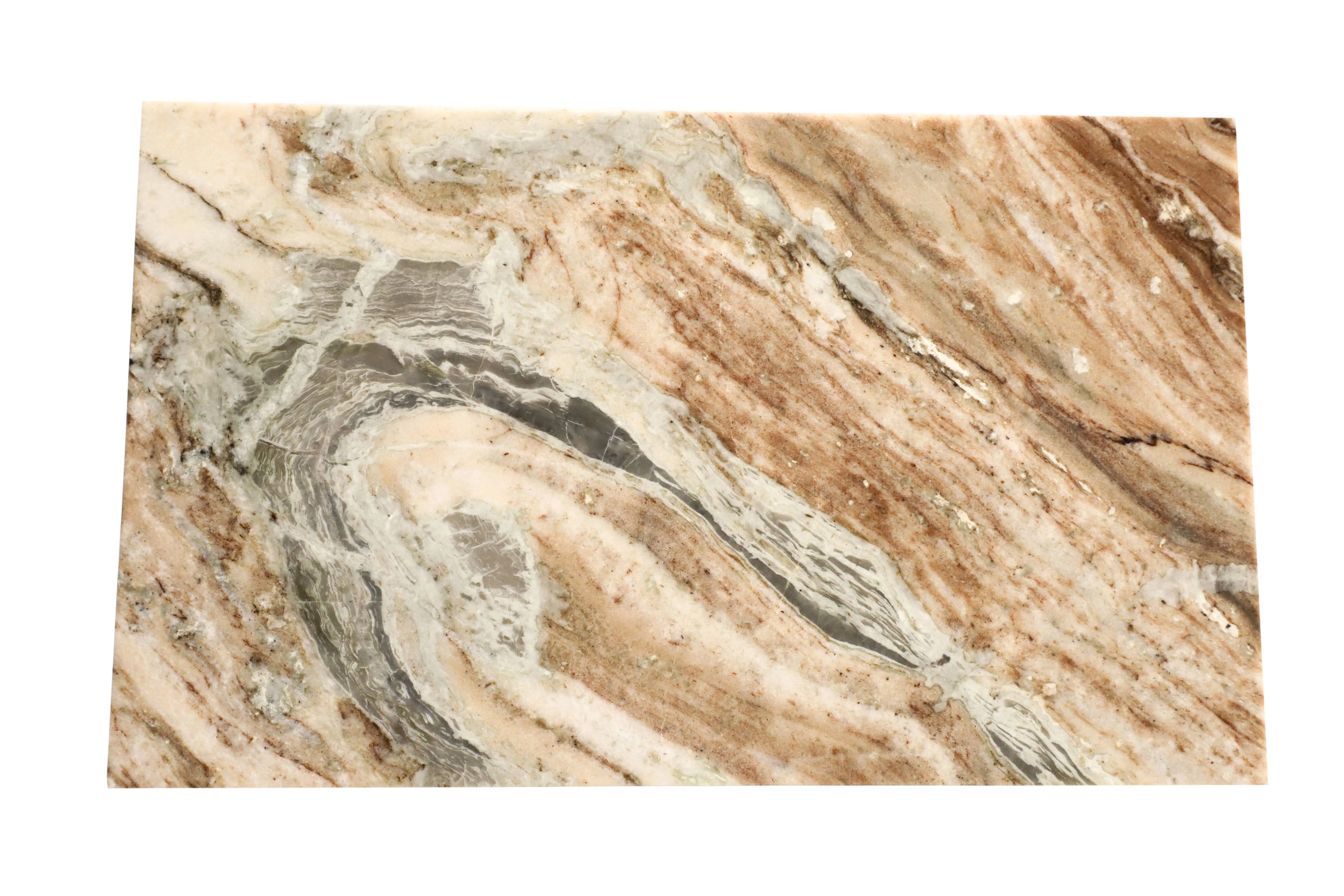 Marble "C" Table With Gold Metal Frame - Image 5