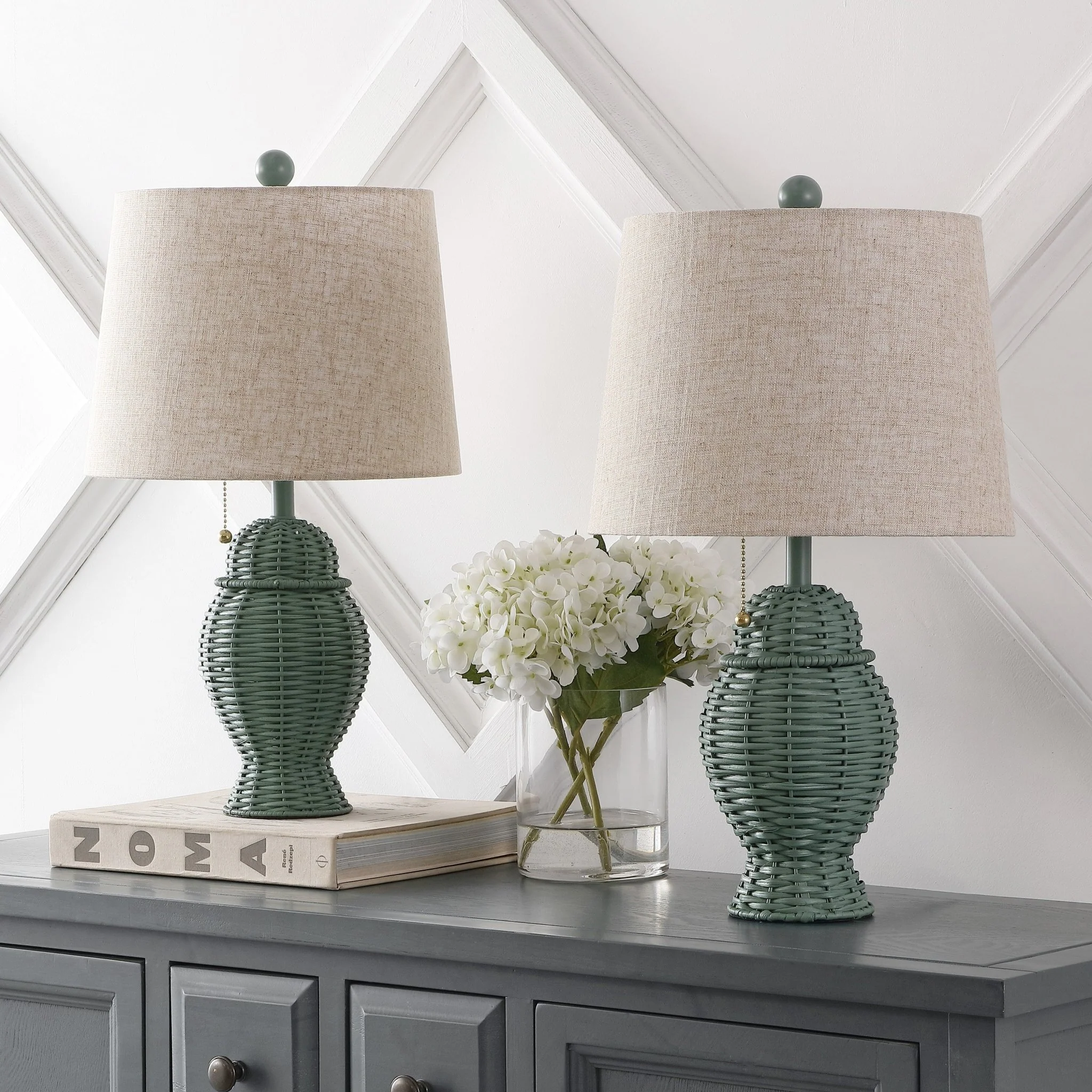 Margie Wicker Bohemian Rustic Iron LED Table Lamp - Image 14