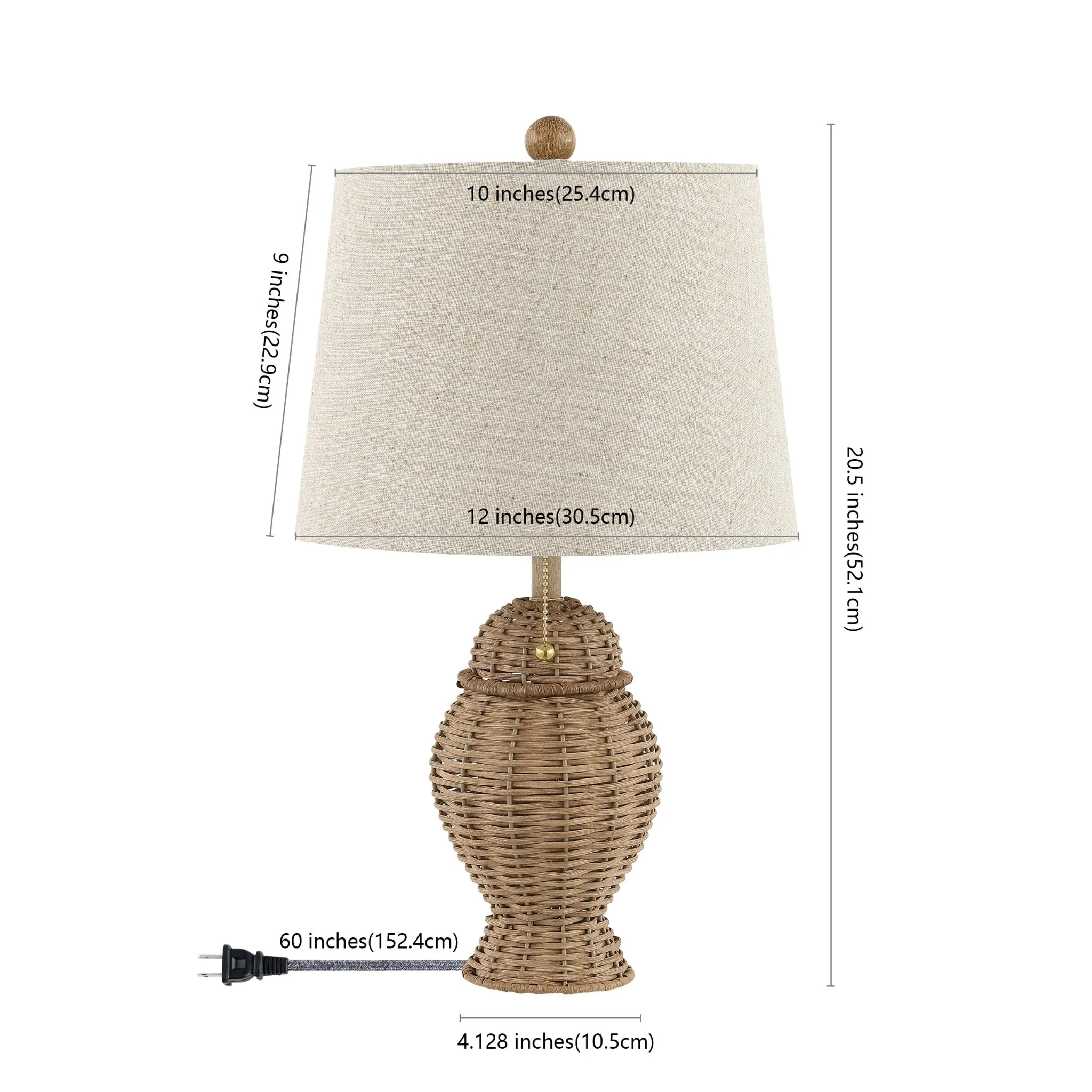 Margie Wicker Bohemian Rustic Iron LED Table Lamp - Image 4