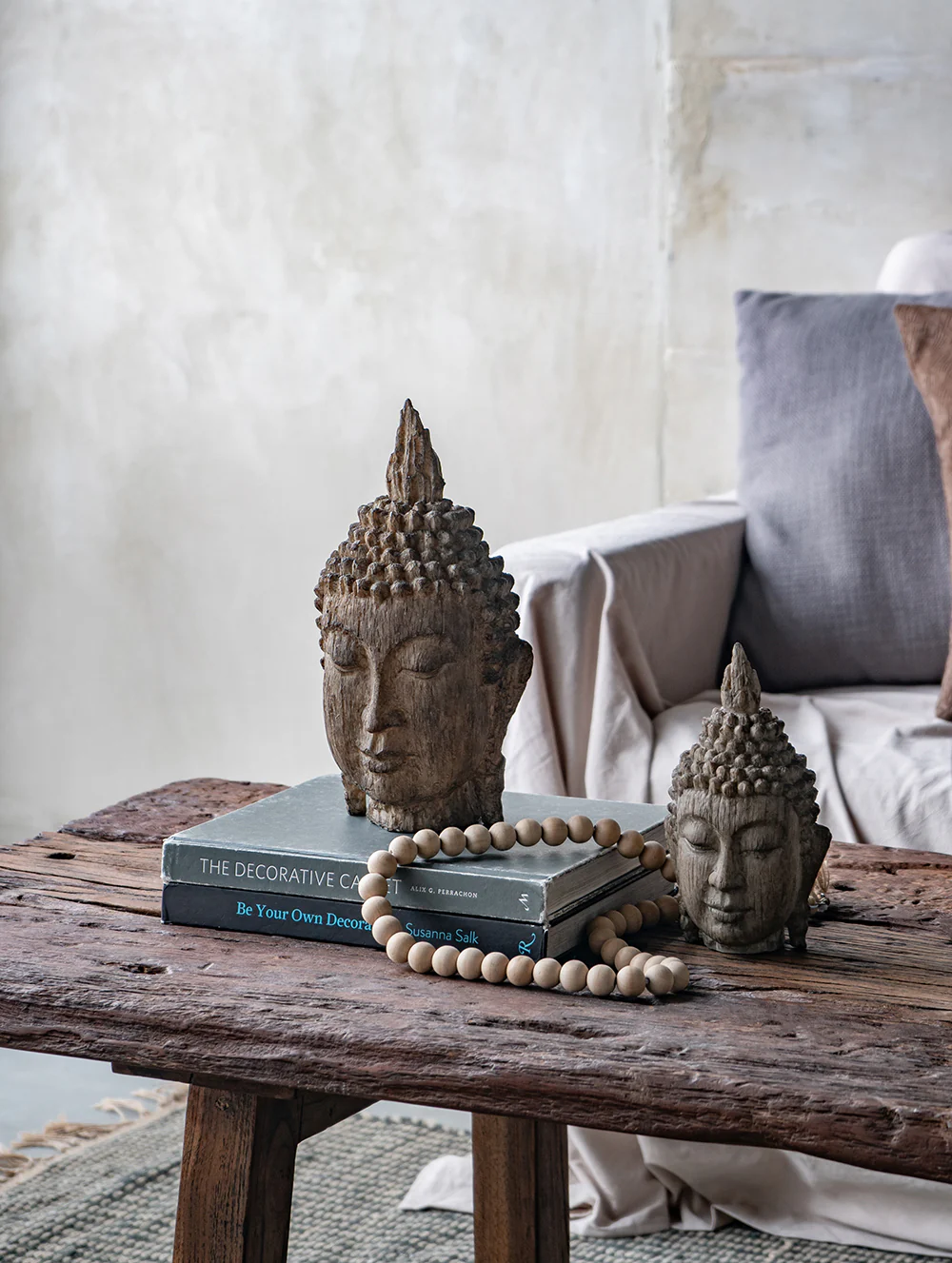 Meditating Buddha Head Sculpture, Large - Image 12