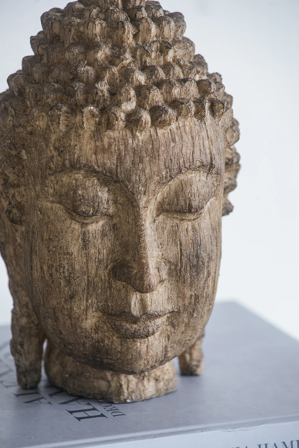 Meditating Buddha Head Sculpture, Large - Image 7