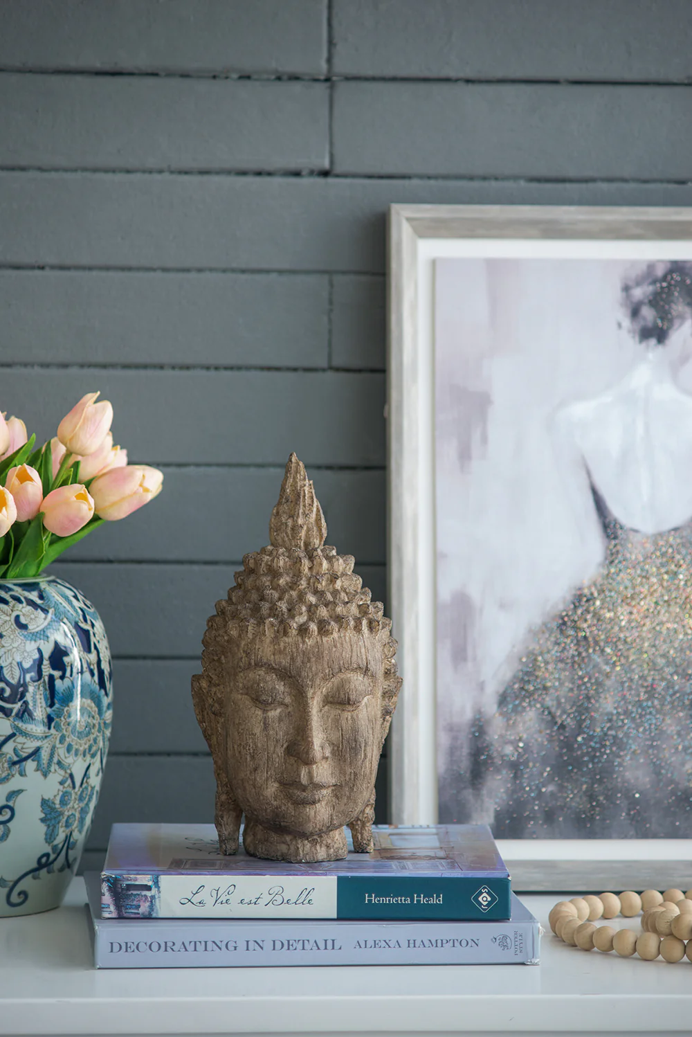 Meditating Buddha Head Sculpture, Large - Image 8