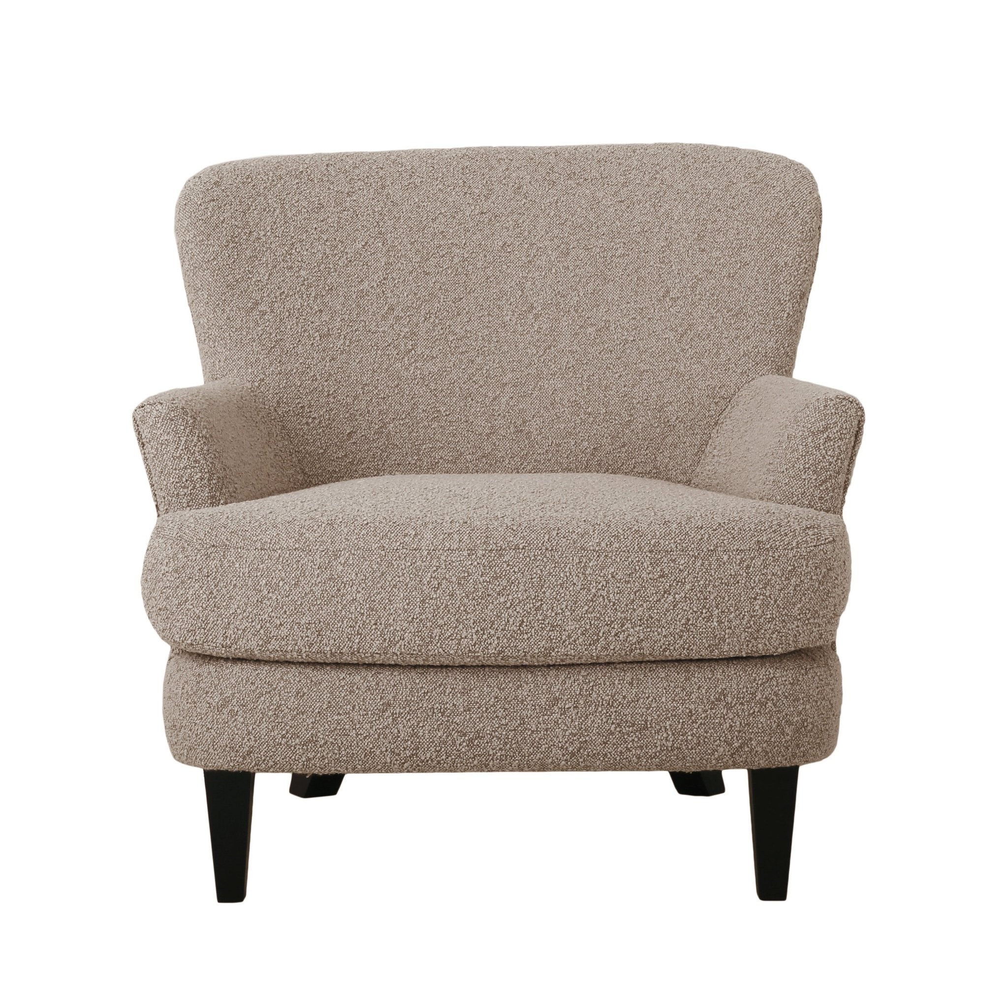 Melodique Boucle Fabric Upholstered Club Chair with Tapered Legs - Image 11