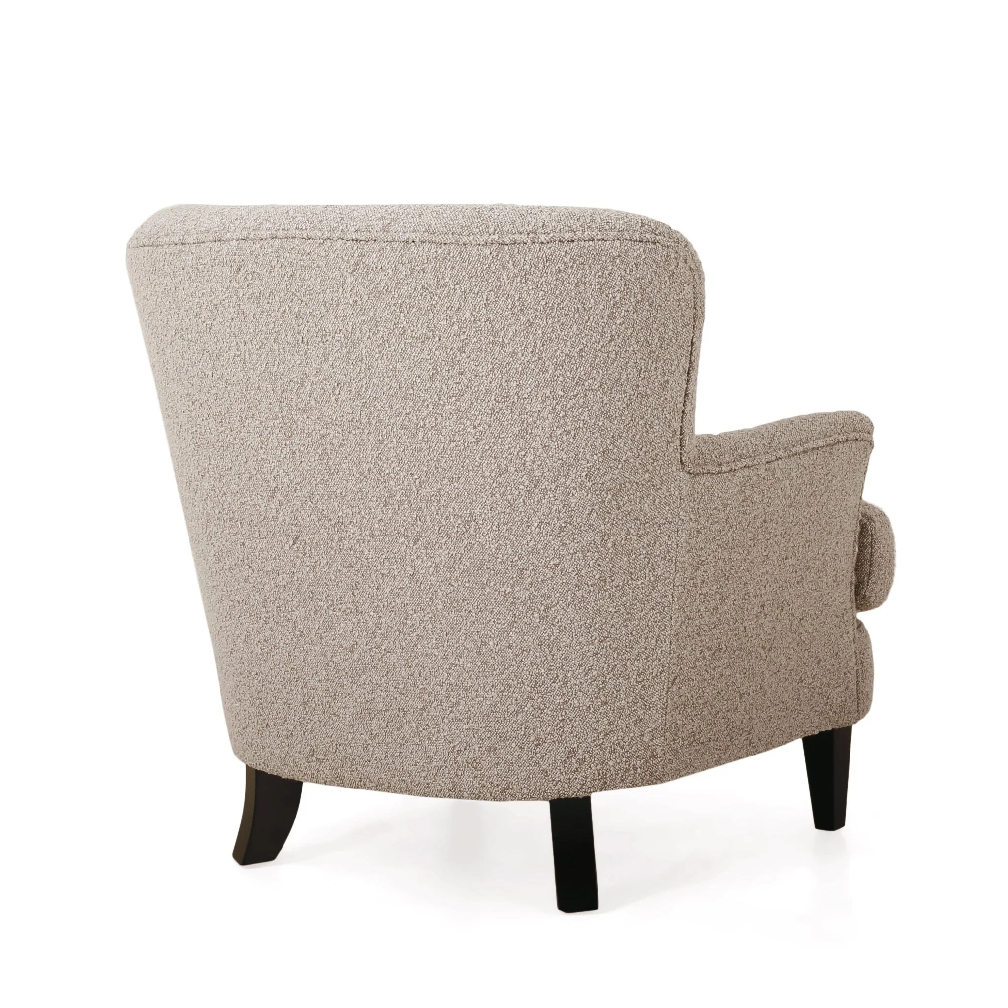 Melodique Boucle Fabric Upholstered Club Chair with Tapered Legs - Image 12