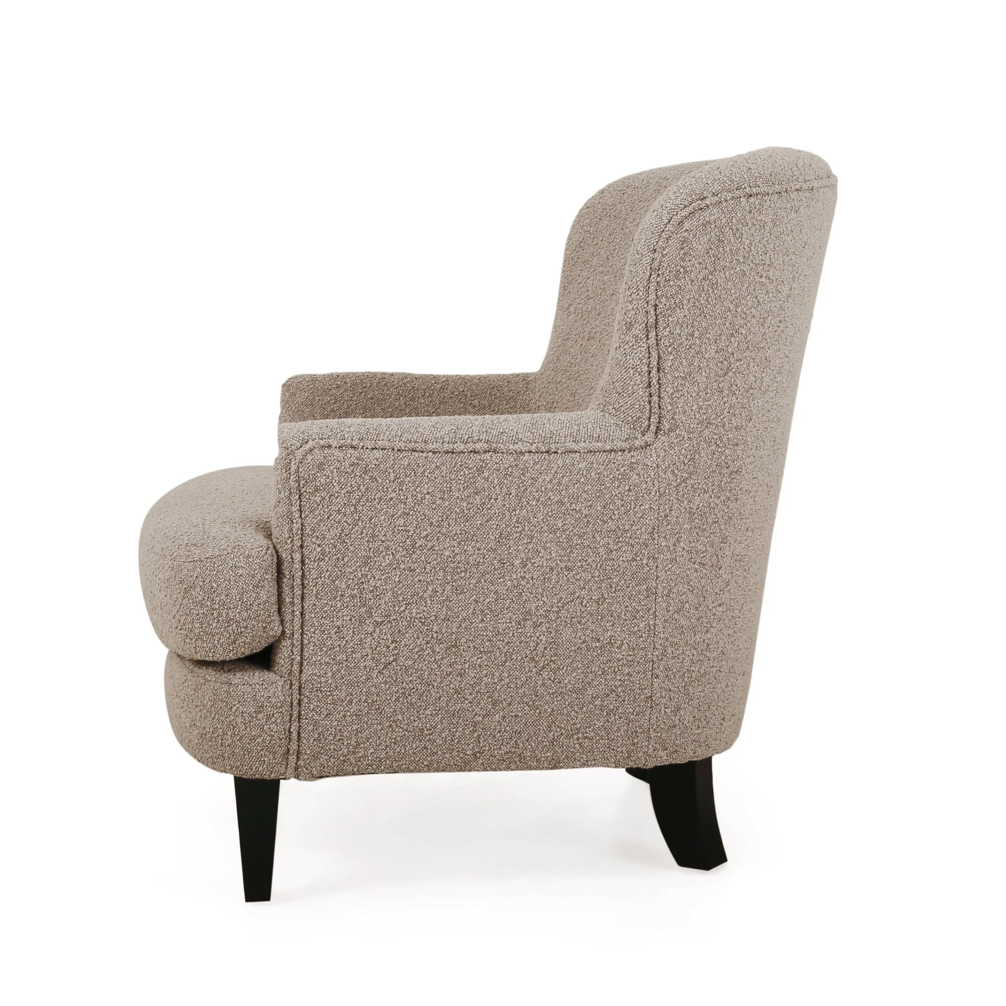Melodique Boucle Fabric Upholstered Club Chair with Tapered Legs - Image 13