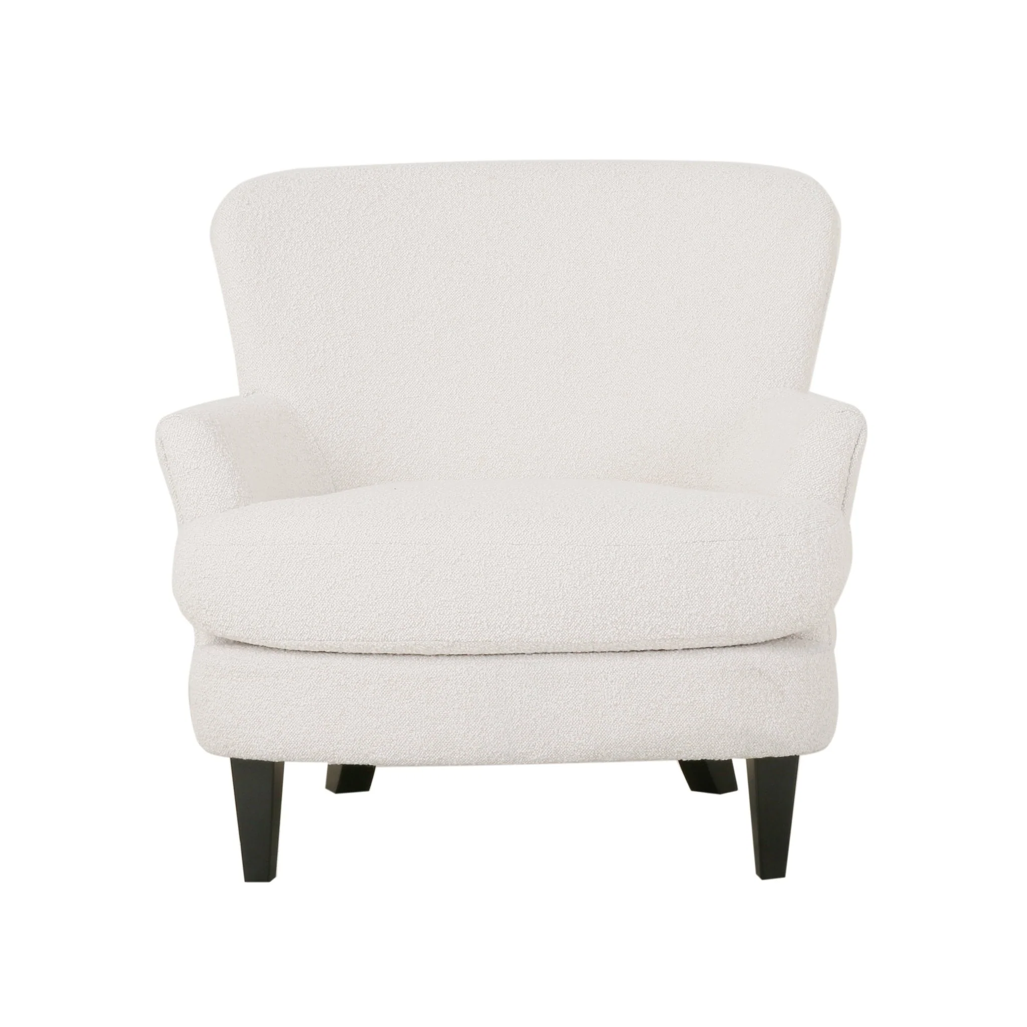 Melodique Boucle Fabric Upholstered Club Chair with Tapered Legs - Image 3