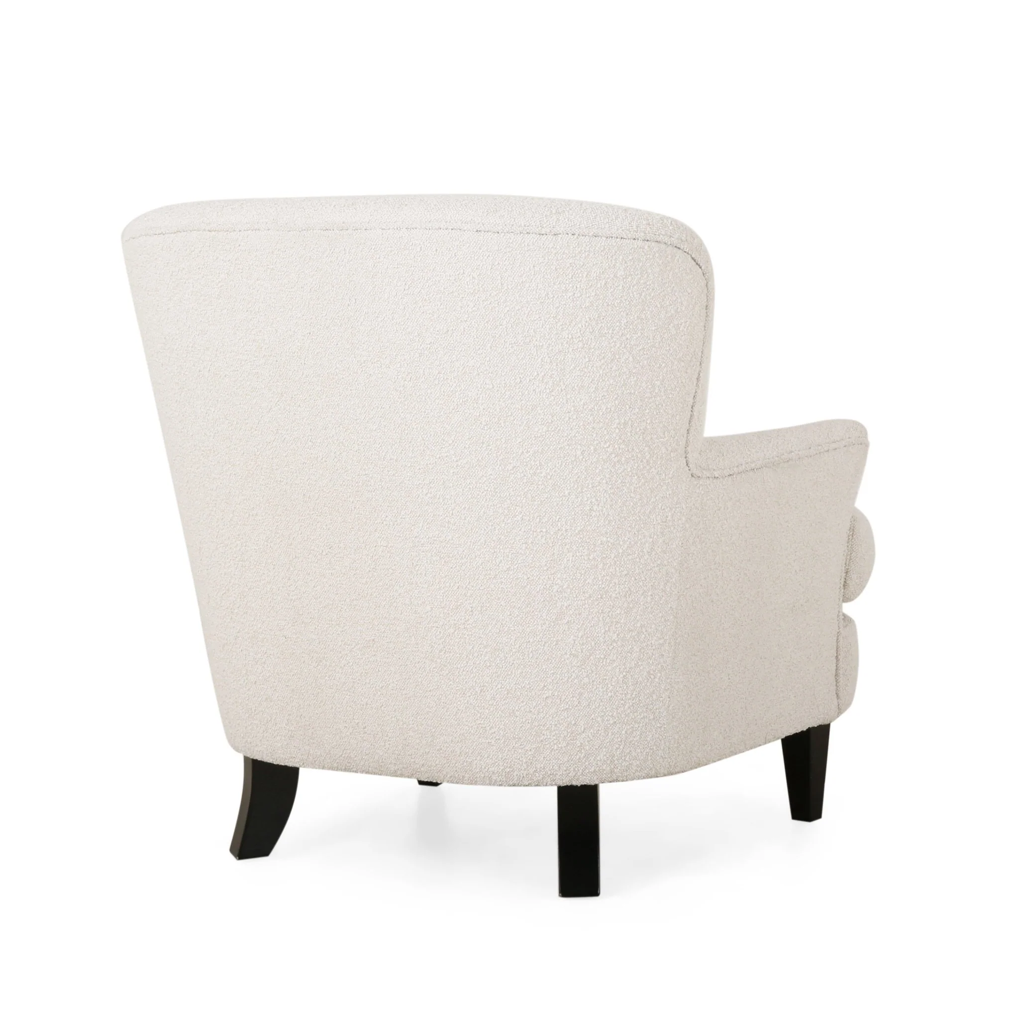Melodique Boucle Fabric Upholstered Club Chair with Tapered Legs - Image 4