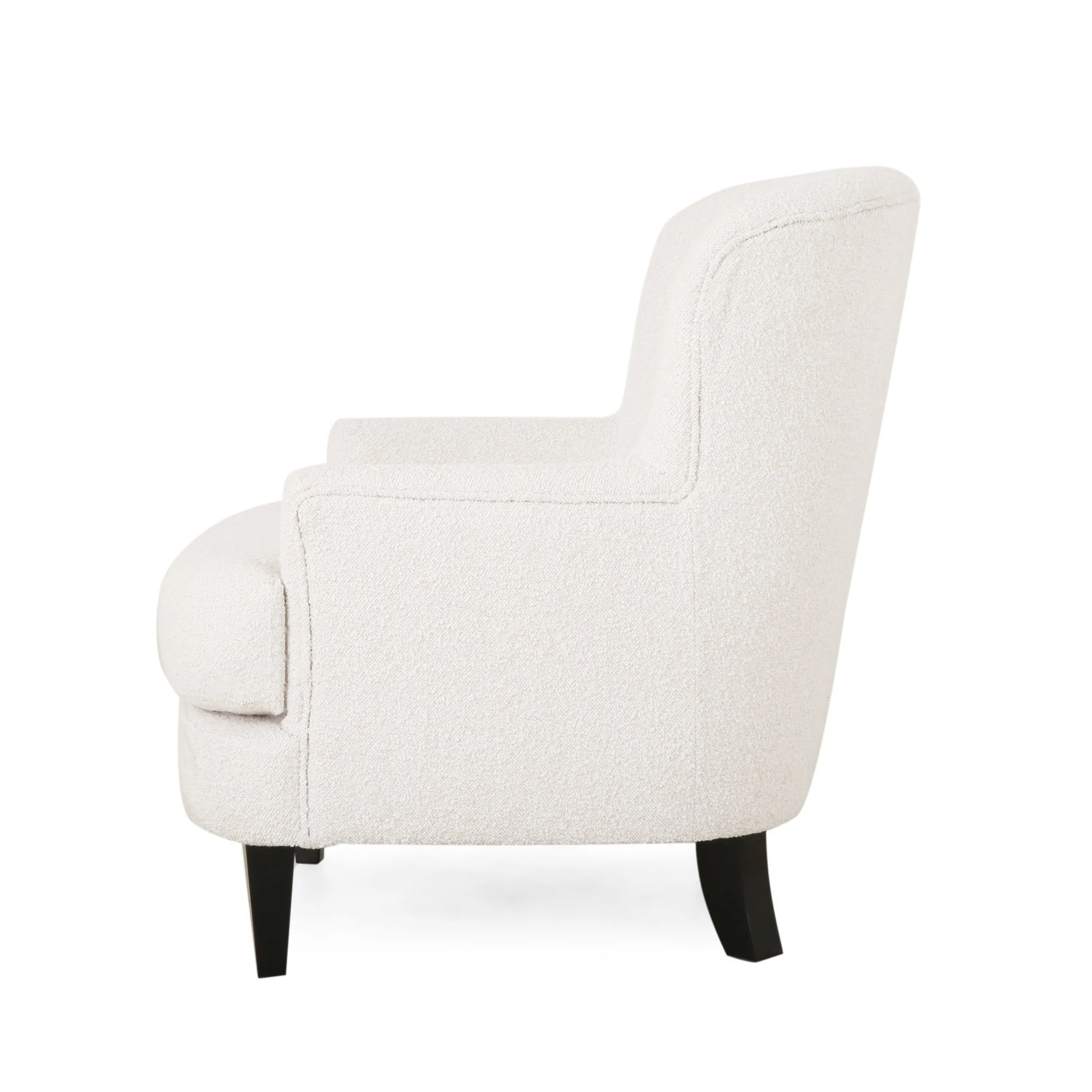 Melodique Boucle Fabric Upholstered Club Chair with Tapered Legs - Image 5
