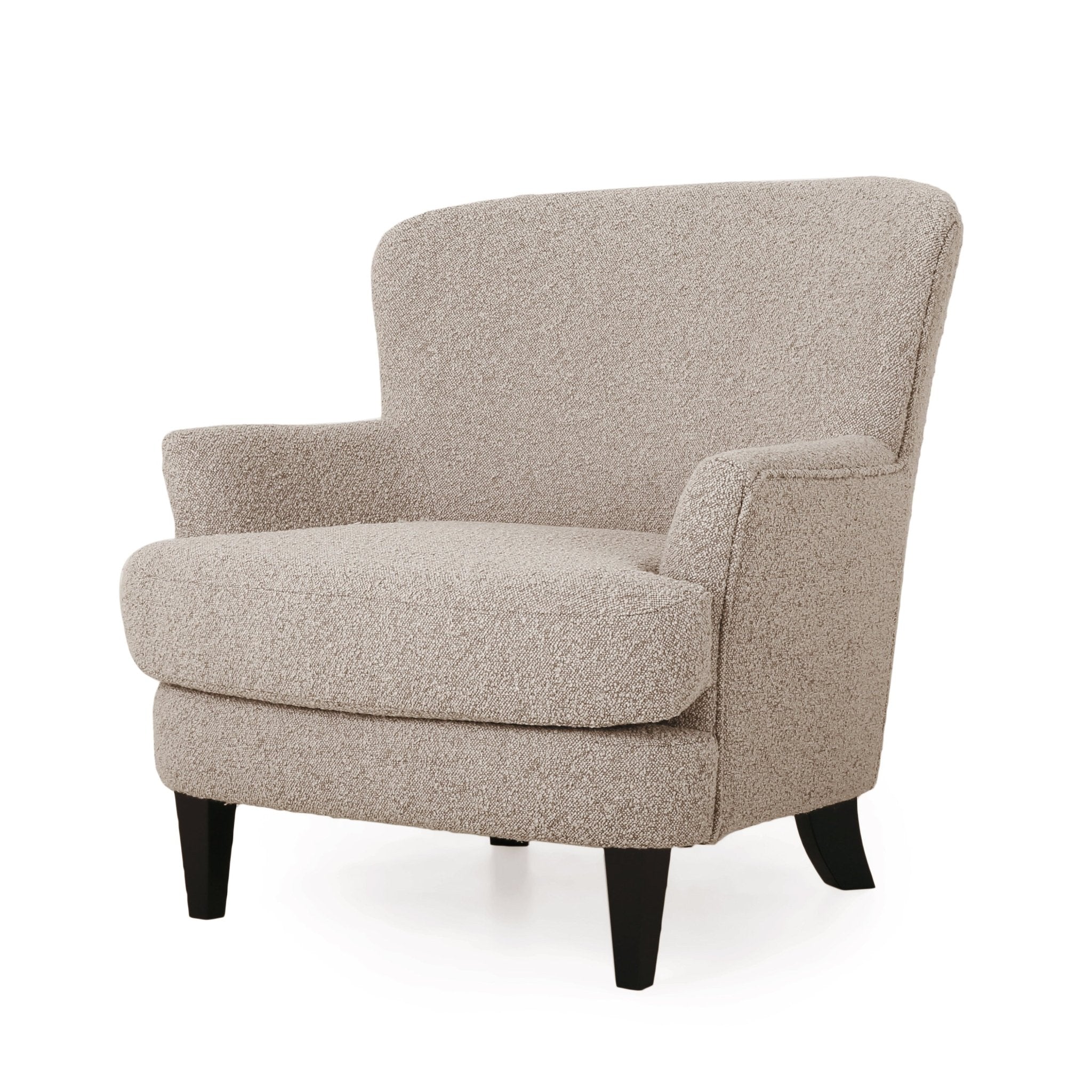 Melodique Boucle Fabric Upholstered Club Chair with Tapered Legs - Image 9