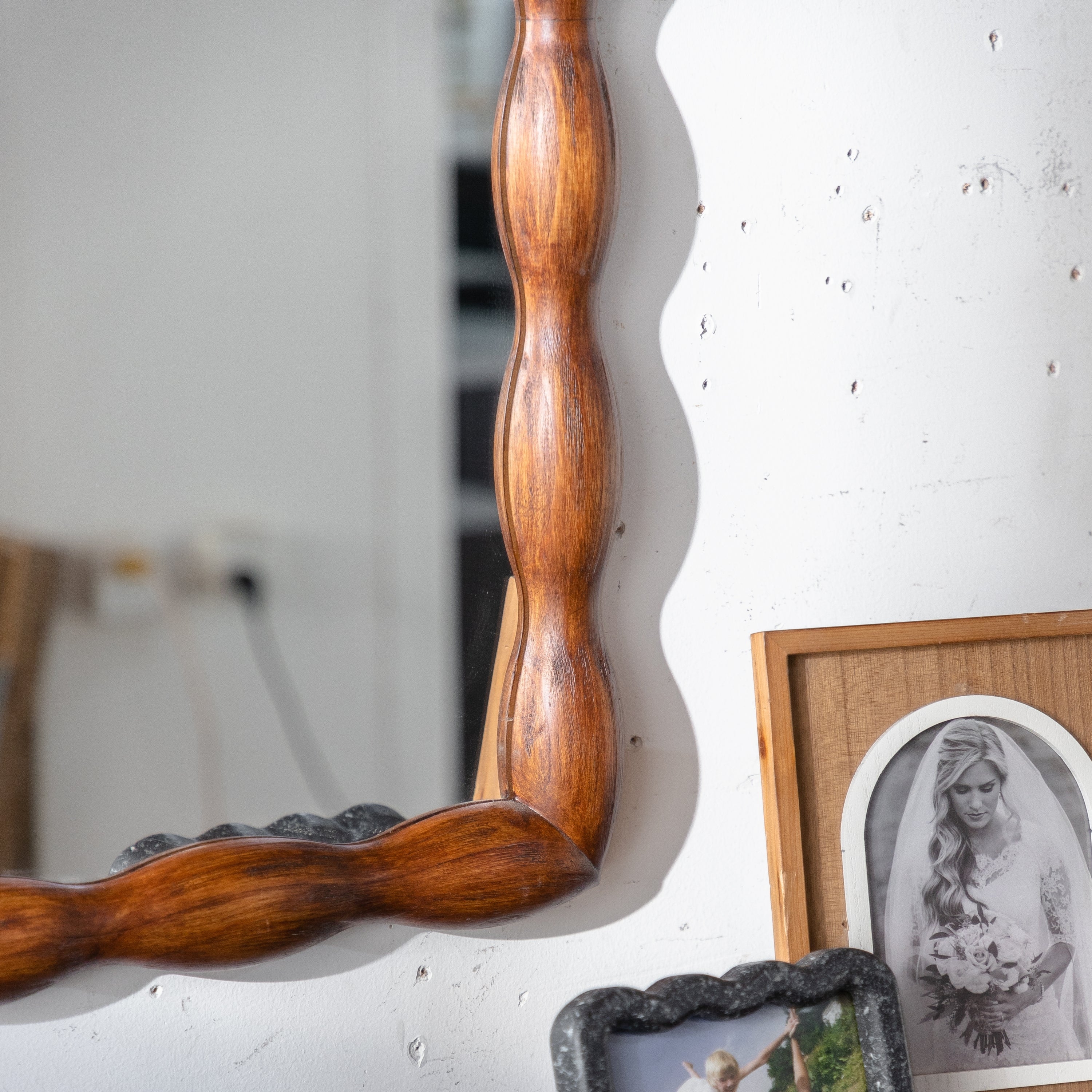 Mid-Century Modern Mirror with Solid Wood Frame - Image 5