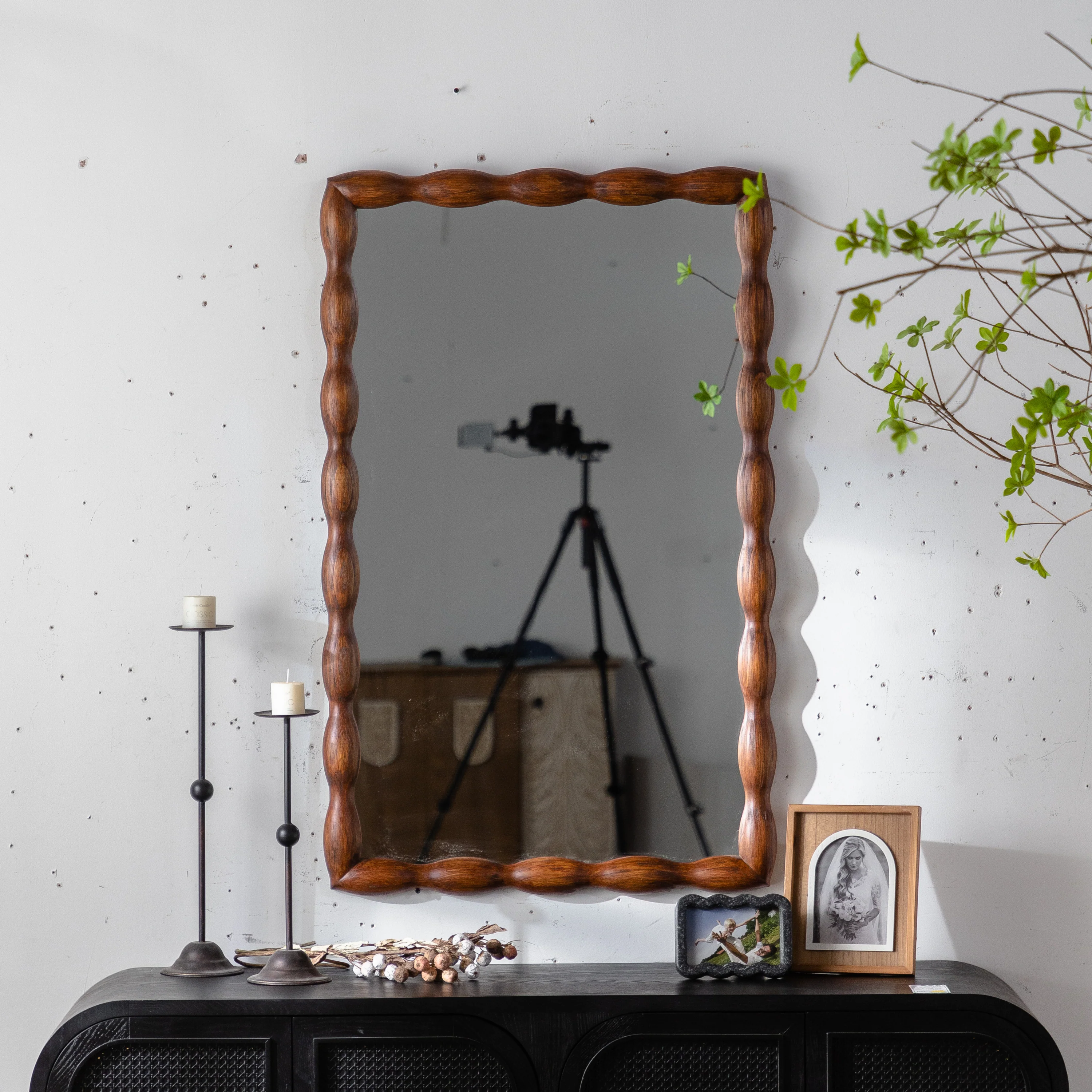 Mid-Century Modern Mirror with Solid Wood Frame - Image 6