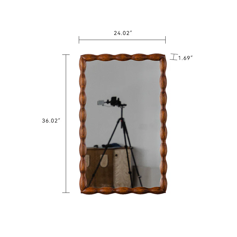 Mid-Century Modern Mirror with Solid Wood Frame - Image 8