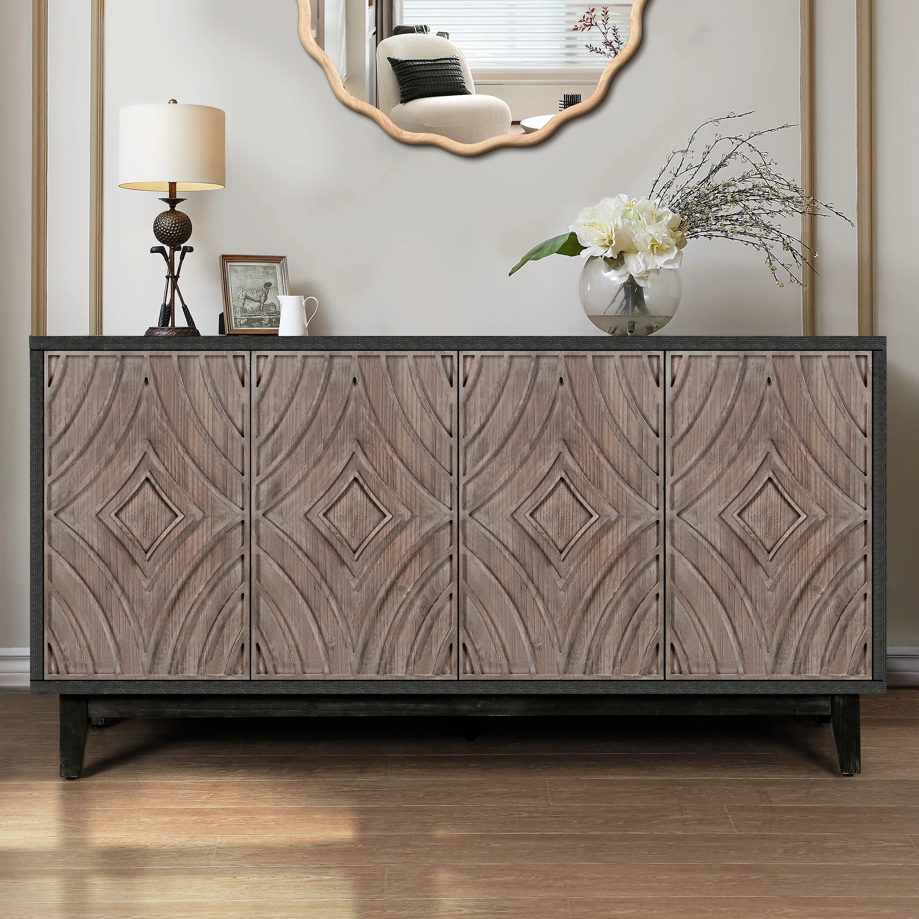 Mid Century Sideboard Buffet Cabinet