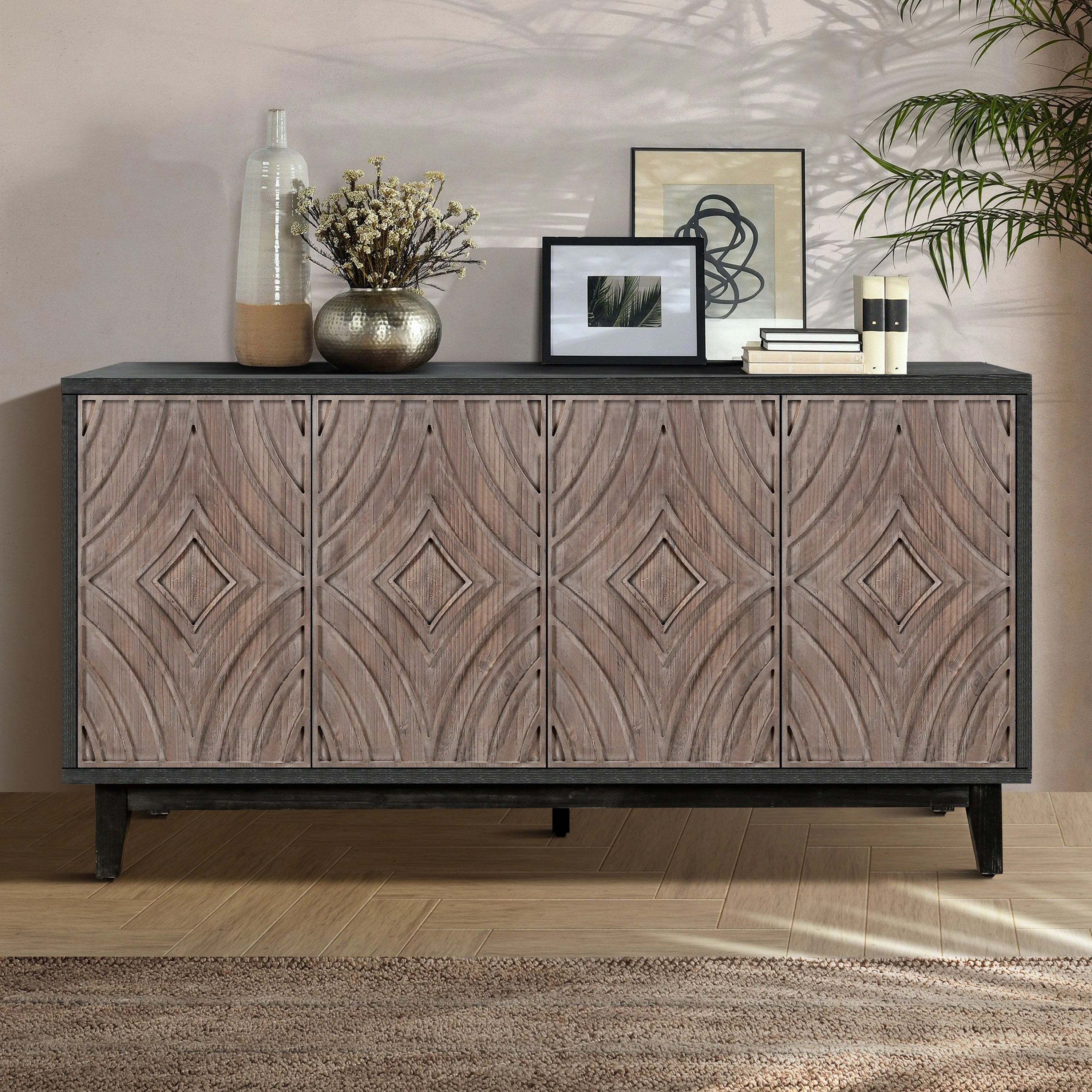 Mid Century Sideboard Buffet Cabinet - Image 4