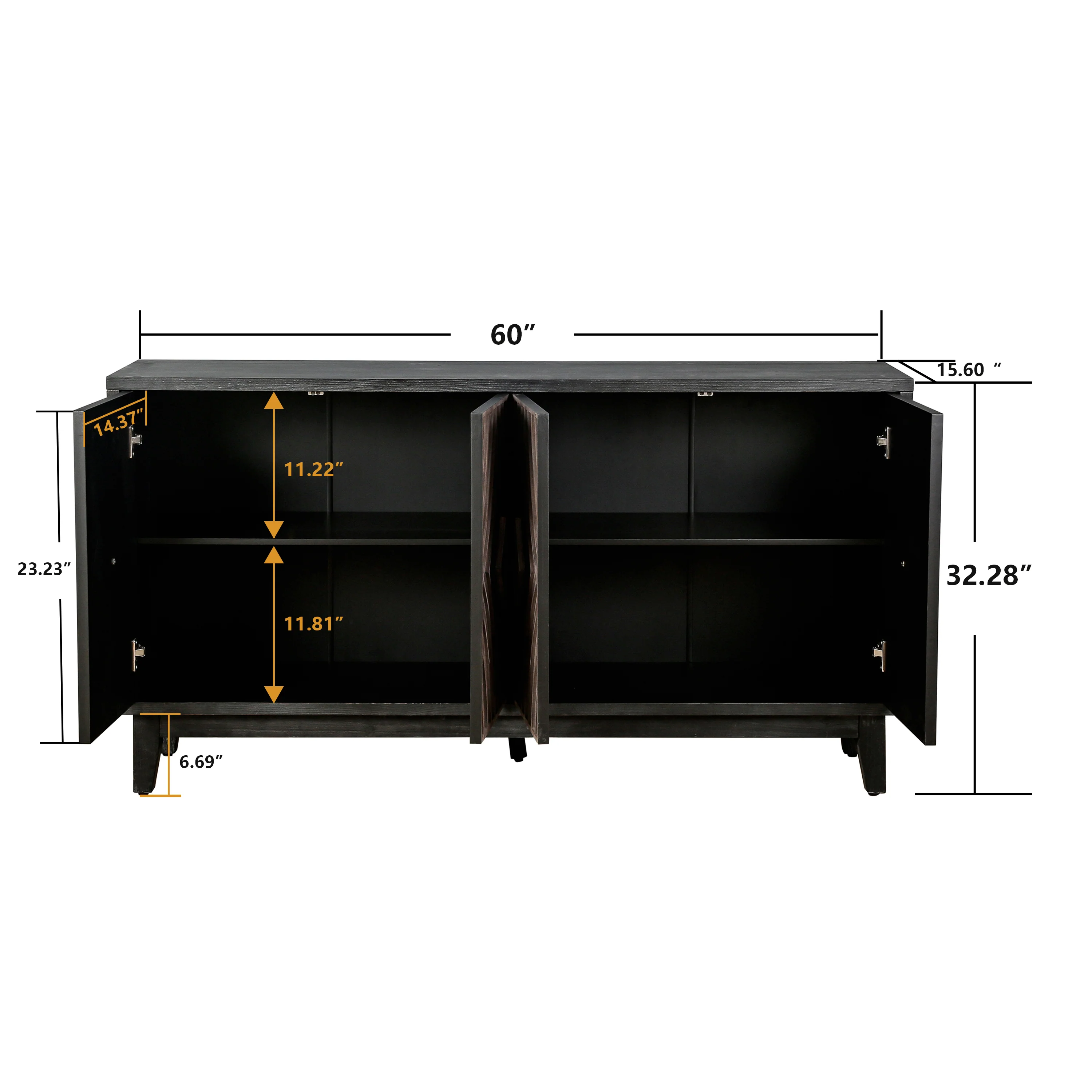 Mid Century Sideboard Buffet Cabinet - Image 6
