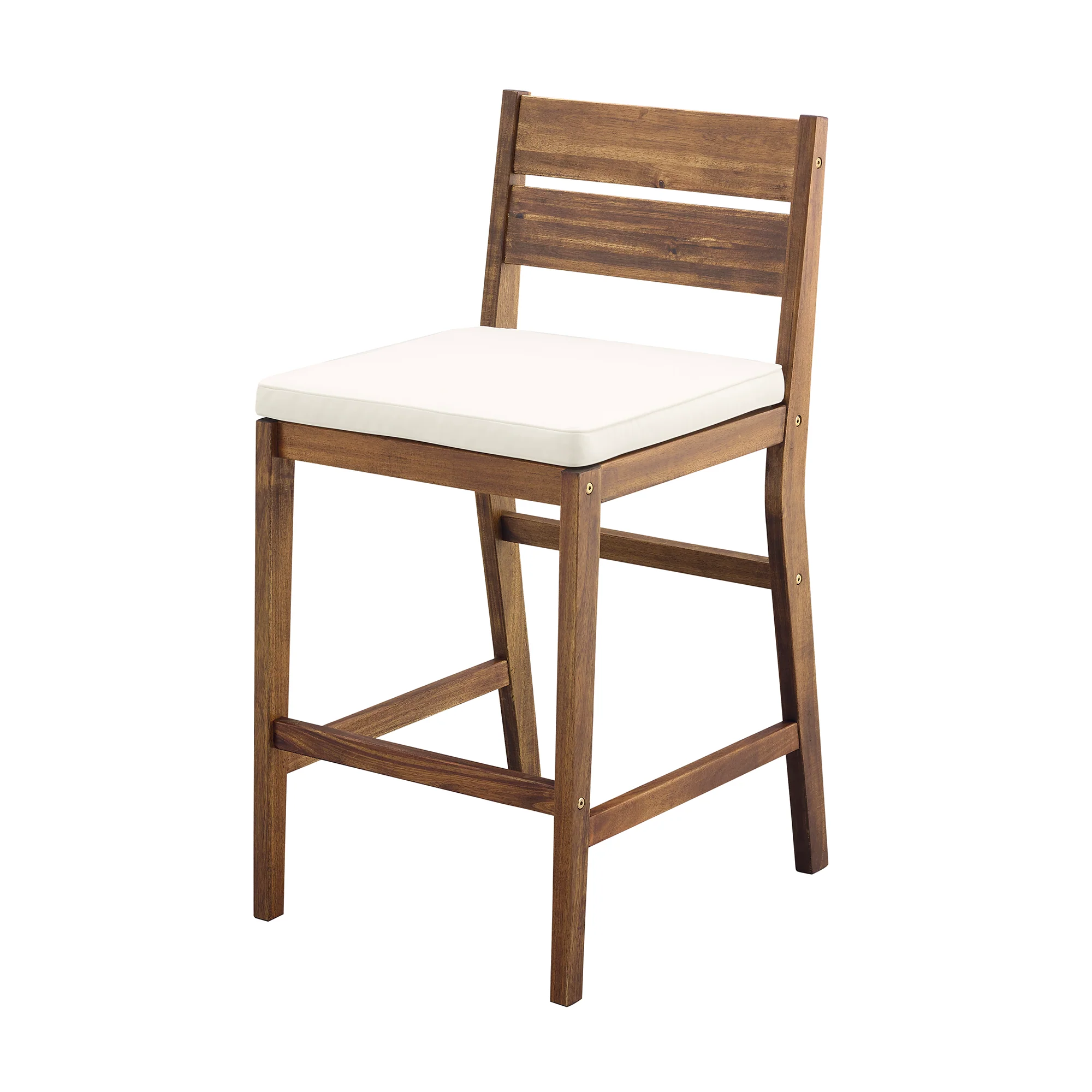 Solid Acacia Wood Counter Stools with Cushion, Set of 2 - Image 10