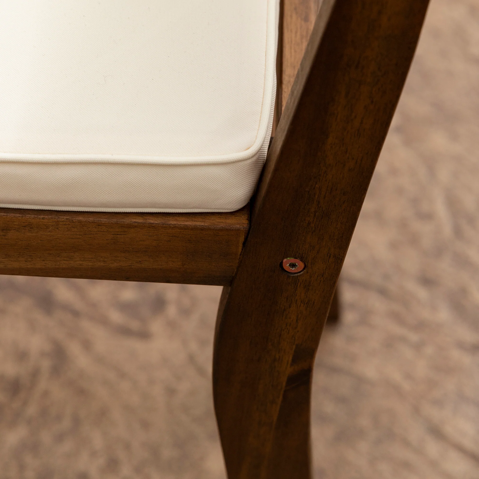 Solid Acacia Wood Counter Stools with Cushion, Set of 2 - Image 11