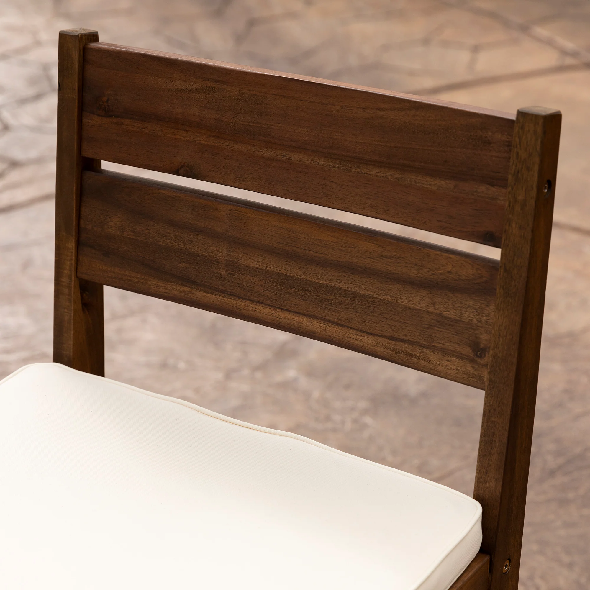 Solid Acacia Wood Counter Stools with Cushion, Set of 2 - Image 12