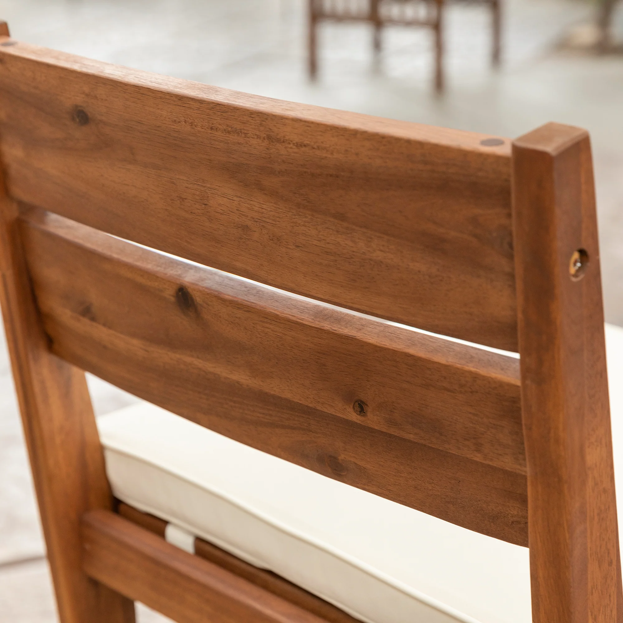 Solid Acacia Wood Counter Stools with Cushion, Set of 2 - Image 6