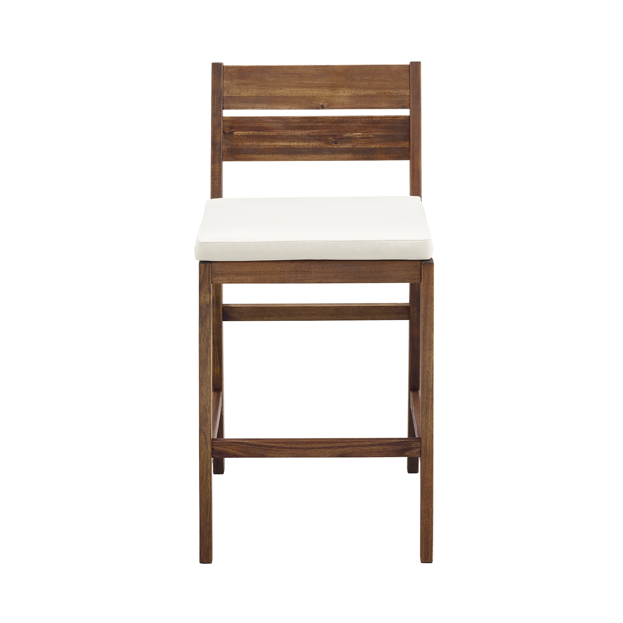 Solid Acacia Wood Counter Stools with Cushion, Set of 2 - Image 9
