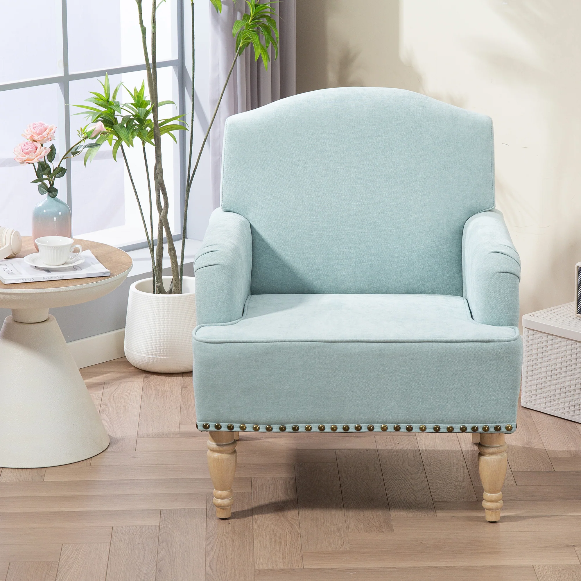 Nailhead Trim Upholstered Accent Chair - Image 14