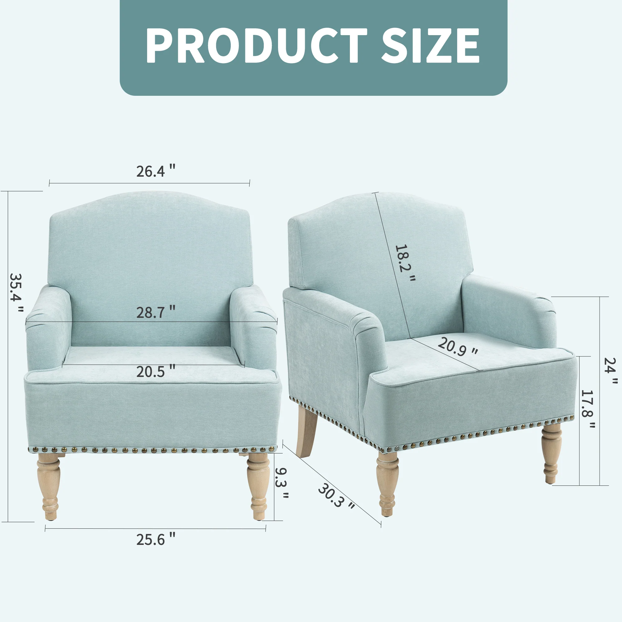Nailhead Trim Upholstered Accent Chair - Image 15