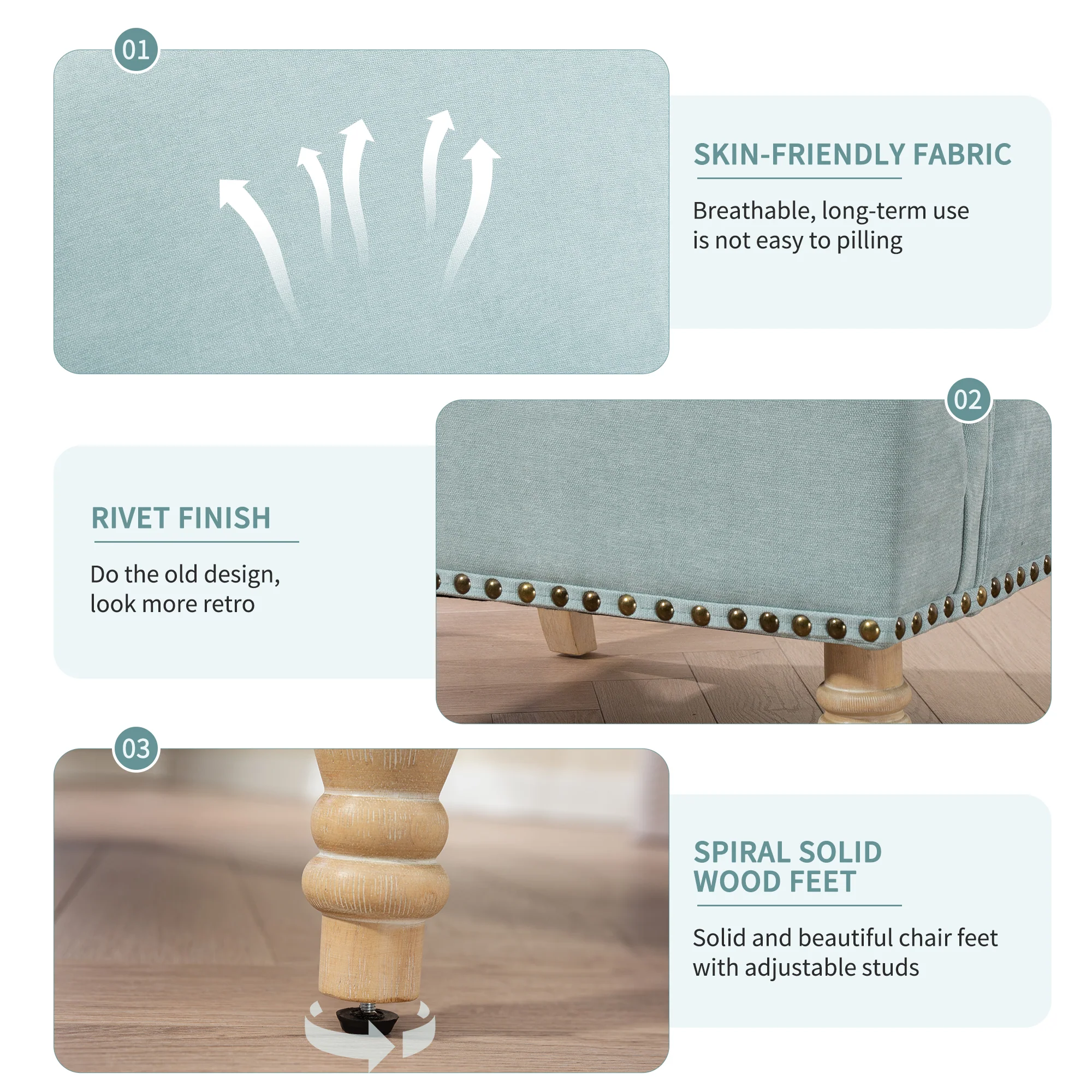 Nailhead Trim Upholstered Accent Chair - Image 28