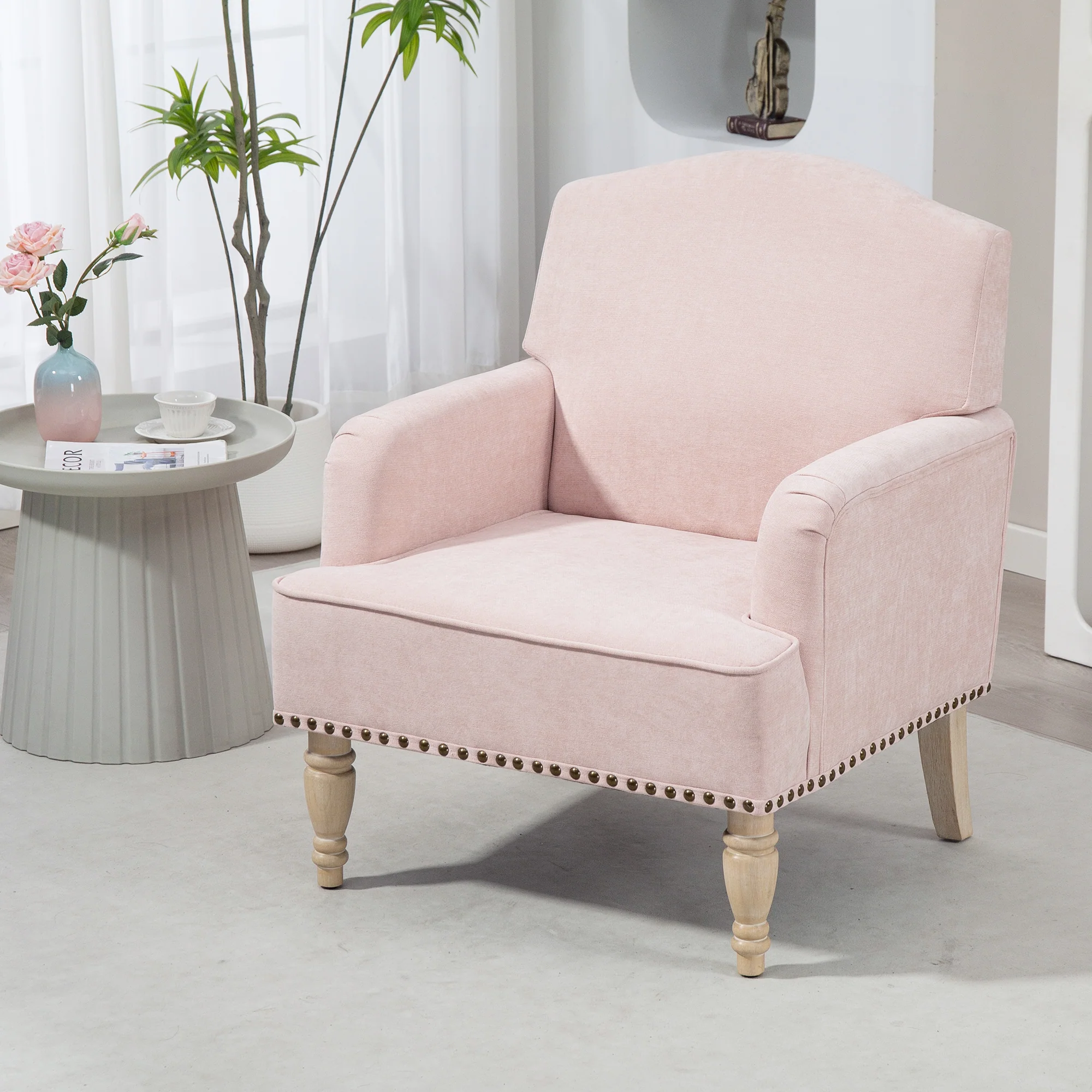 Nailhead Trim Upholstered Accent Chair - Image 4