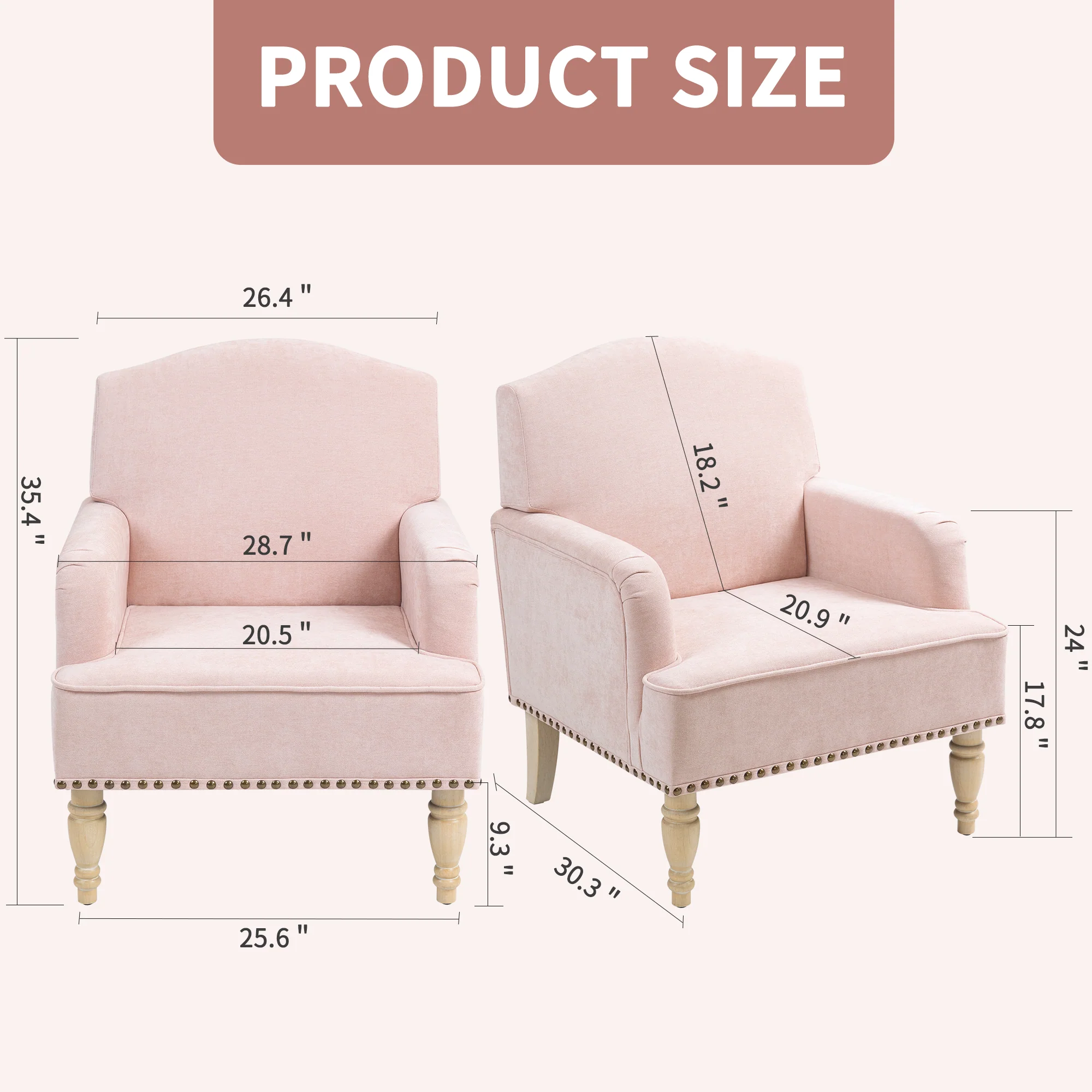 Nailhead Trim Upholstered Accent Chair - Image 5