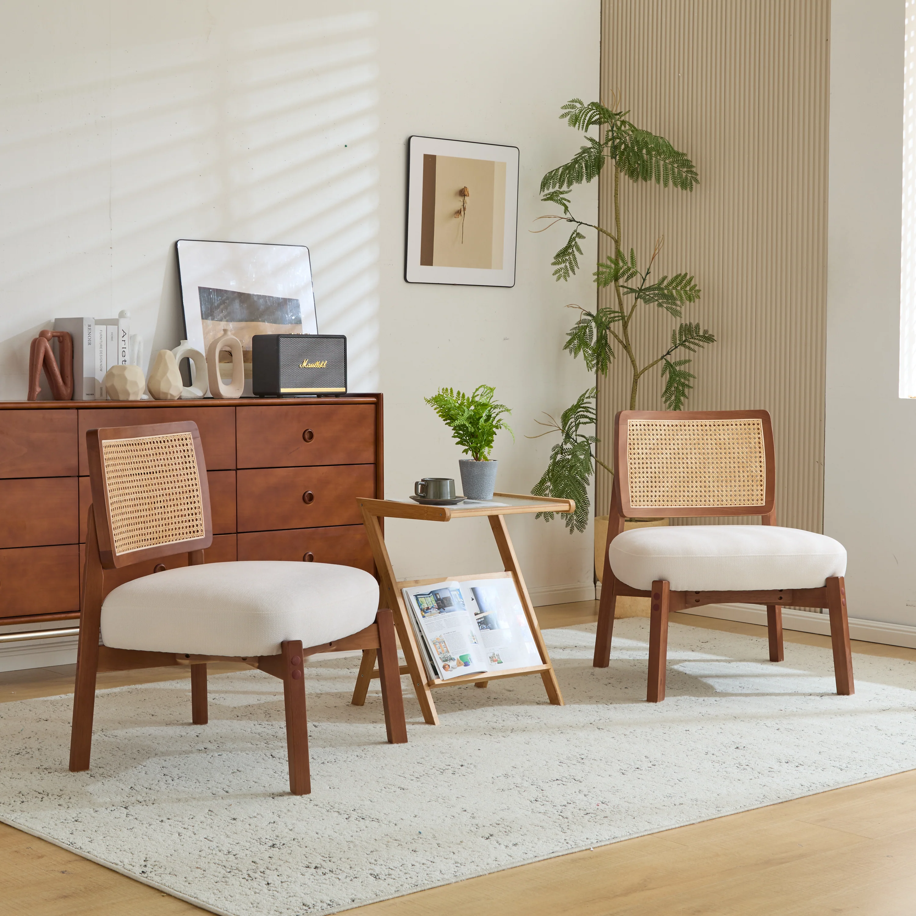 Modern Beige Lounge Chair - Image 3