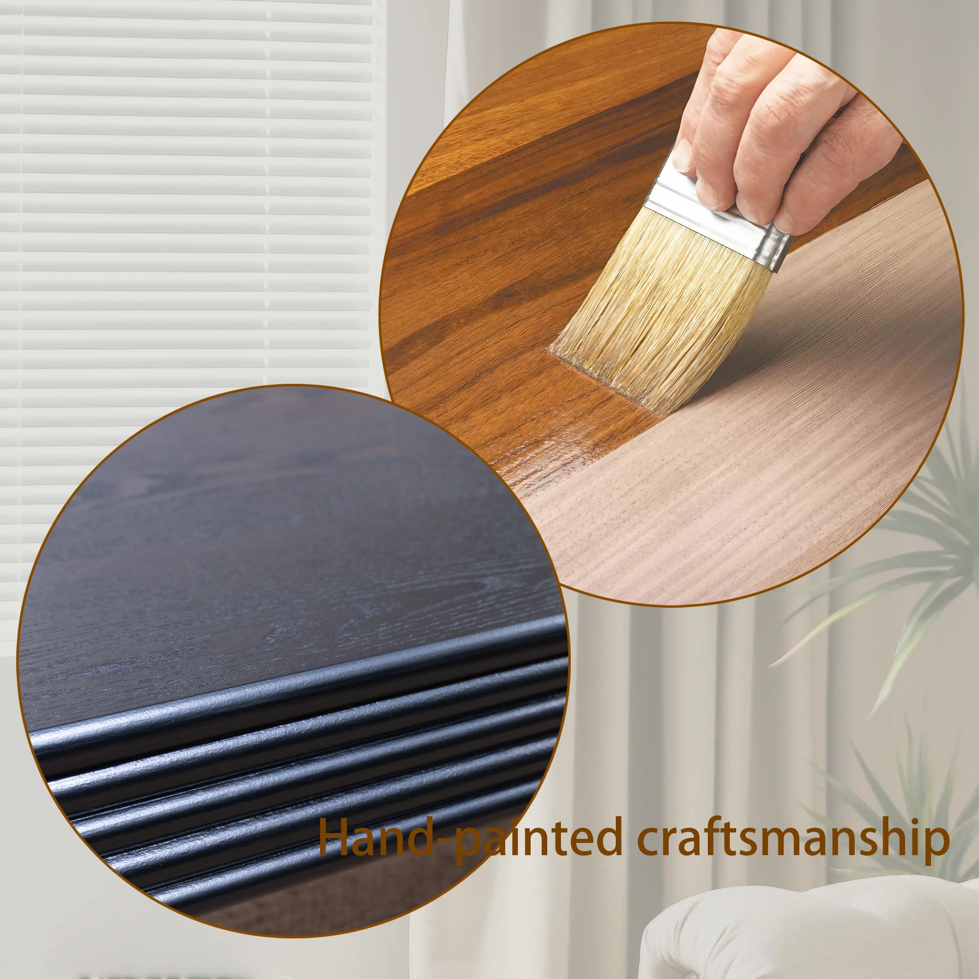 Modern Black Ribbed Coffee Table - Image 11