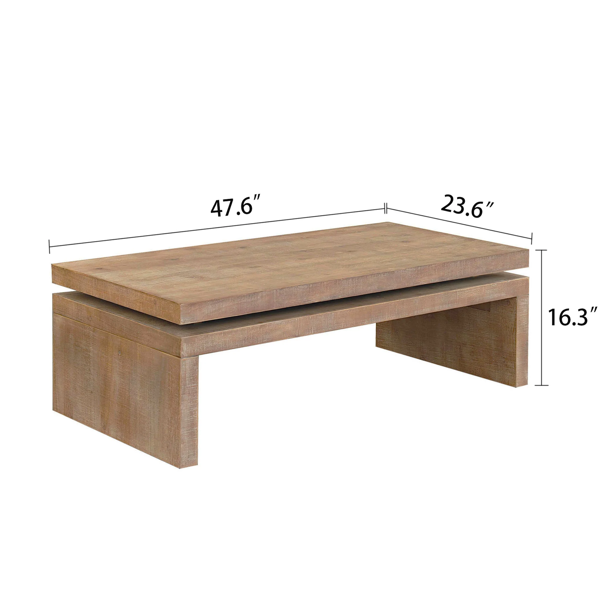 Modern Black Wood Coffee Table - Image 14