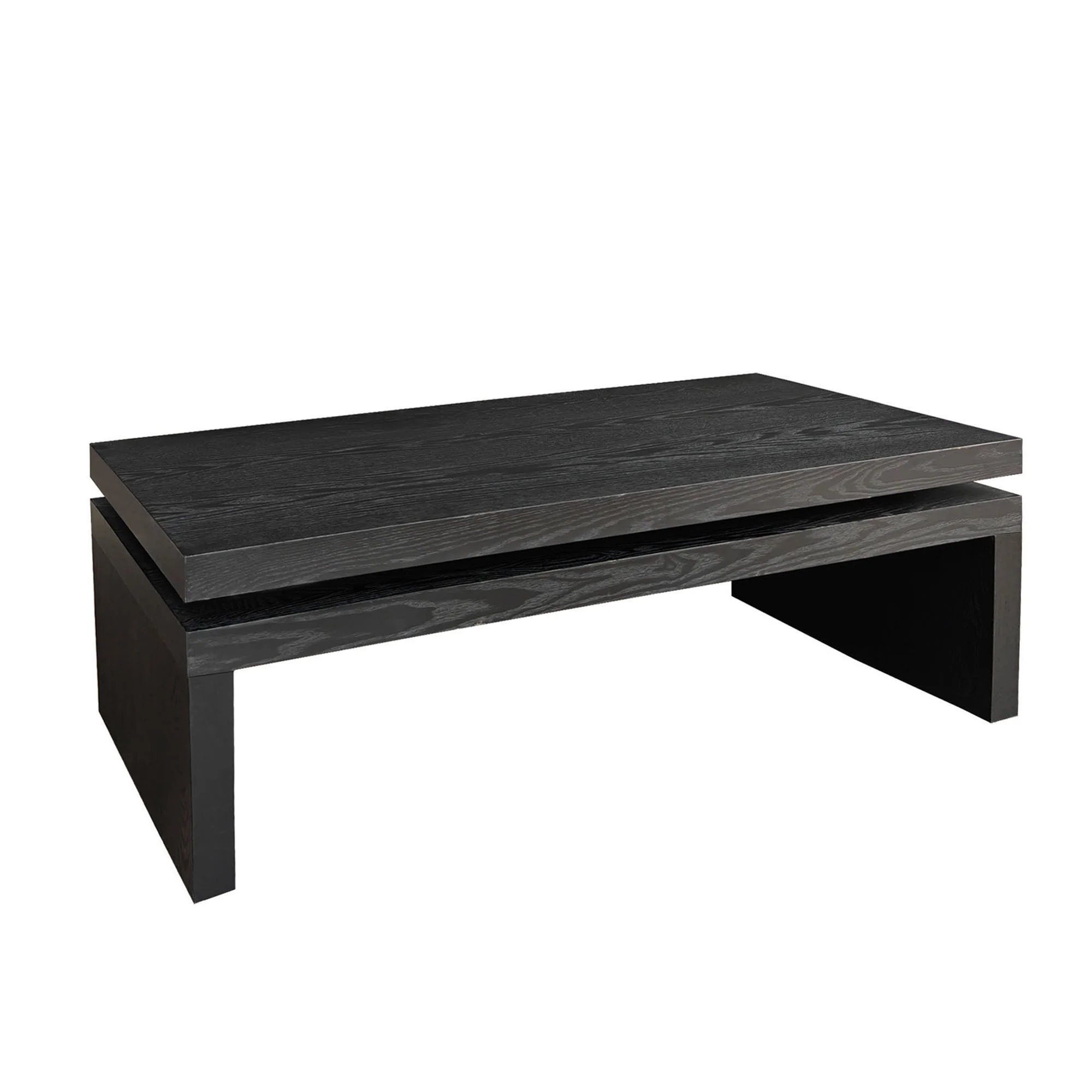 Modern Black Wood Coffee Table - Image 5